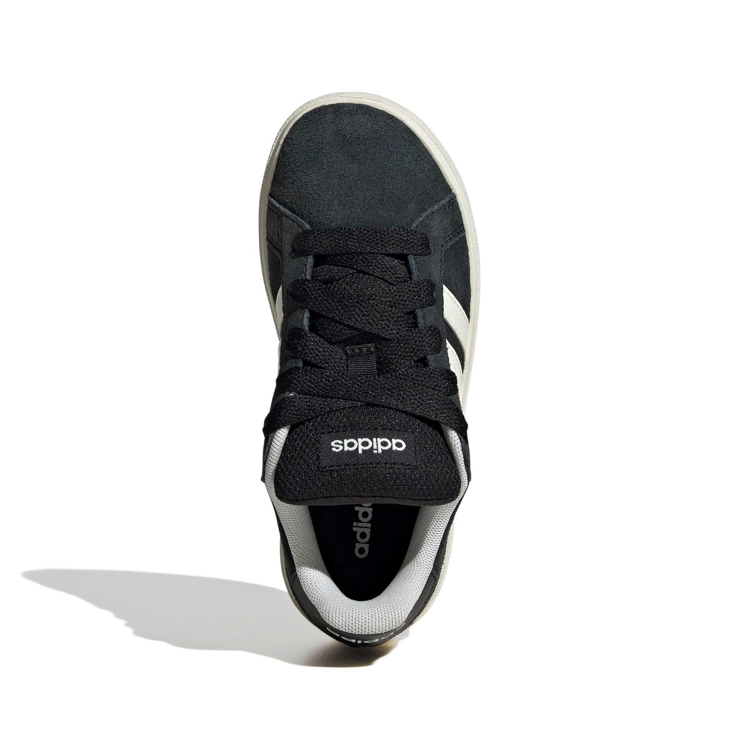 adidas Grand Court 00s "Core Black/Off White/Gum 10" Grade School Boys' Shoe - BLACK/OFF WHITE/GUM