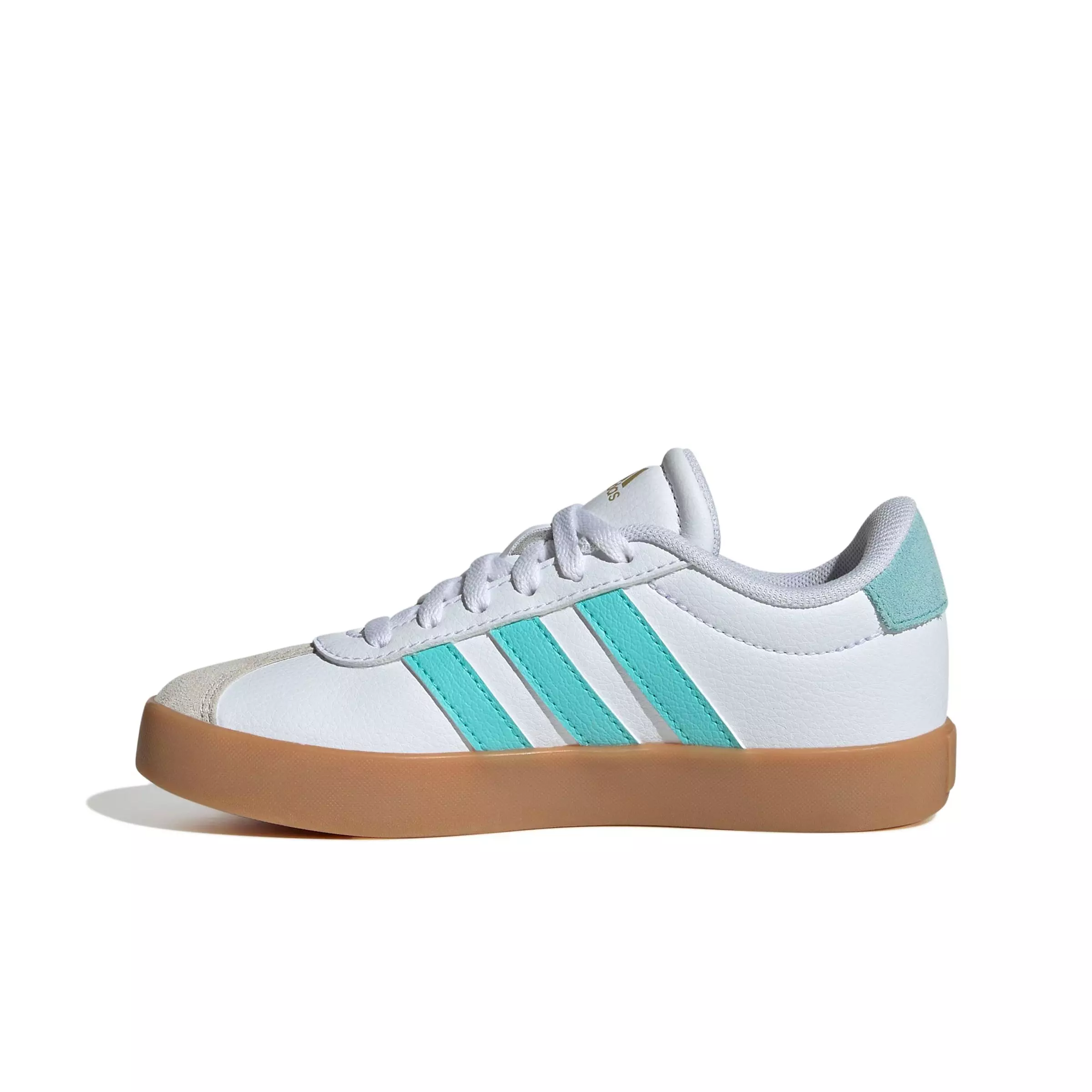 adidas VL Court 3.0 "Ftwr White/Flash Aqua/Alumina" Grade School Girls' Shoe - WHITE/AQUA/ALUMINA