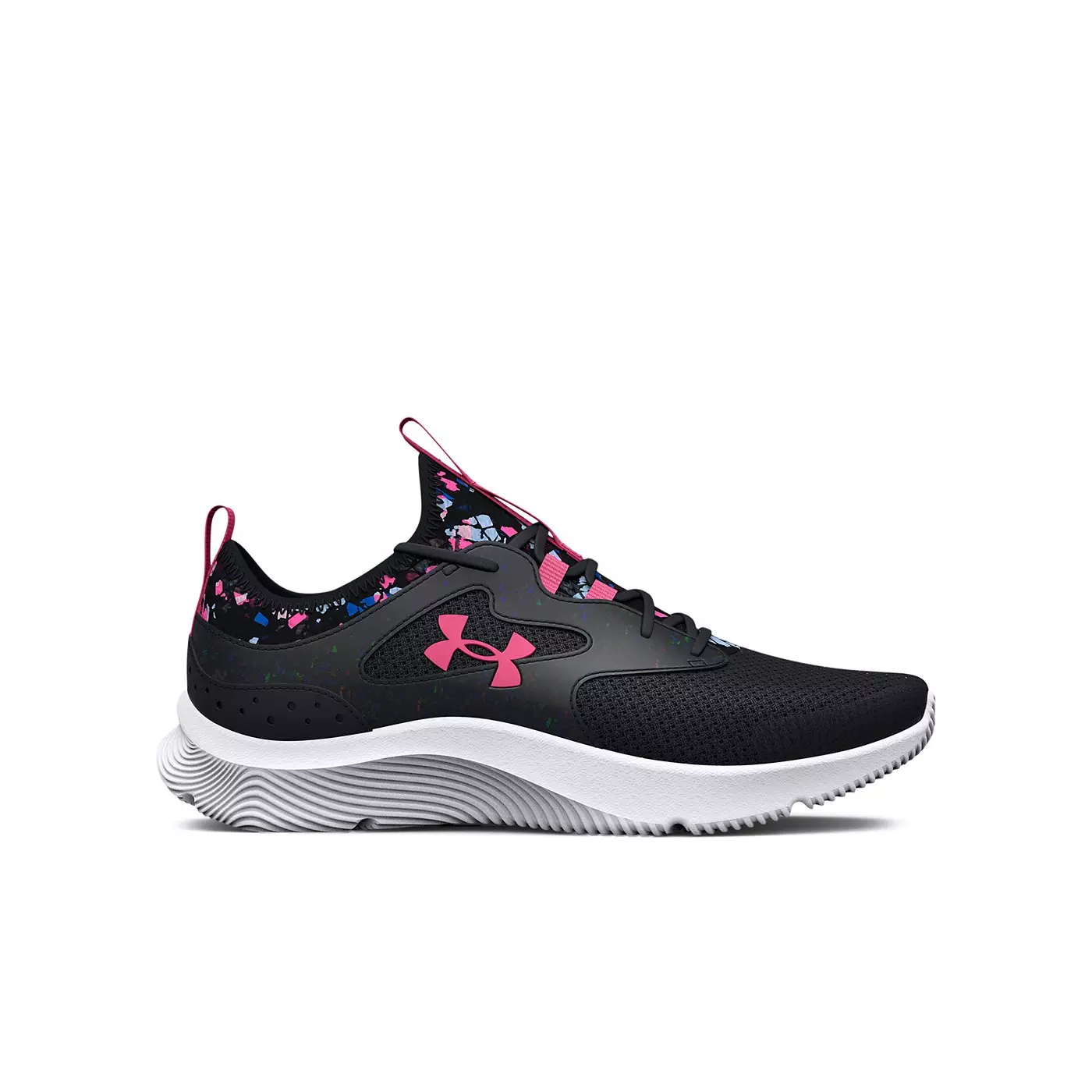 Under Armour Infinity 2.0 Printed "Black/Pink Punk" Grade School Girls' Running Shoe - BLACK/PINK