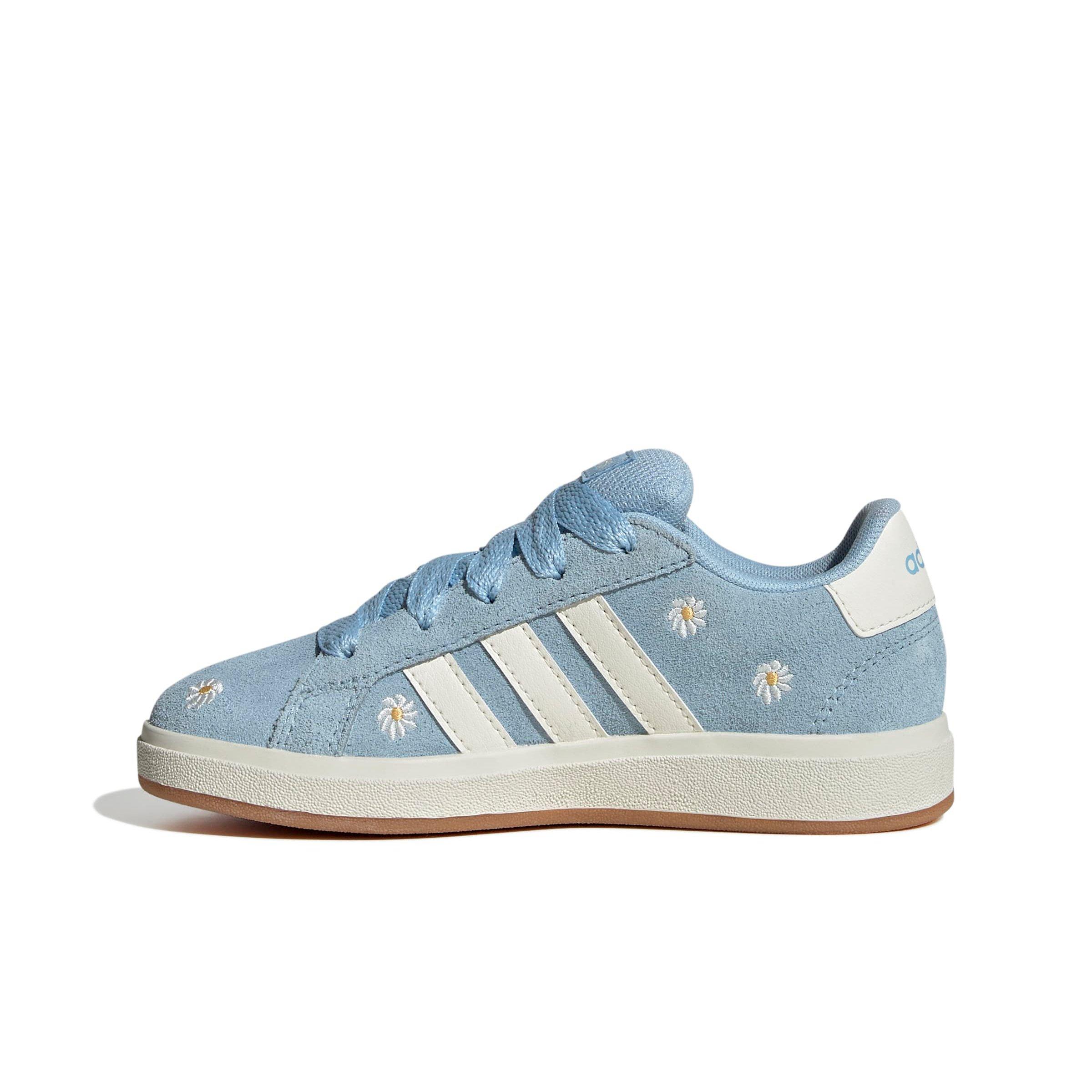 adidas Grand Court 00s "Clear Sky/Off White/Gum 10" Grade School Girls' Shoe - SKY/OFF WHITE/GUM