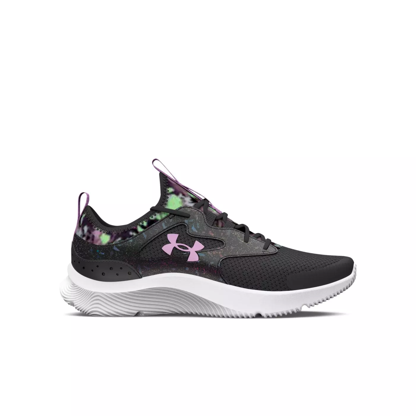Under Armour Infinity 2.0 Printed "Jet Grey/Fresh Orchid" Grade School Girls' Running Shoe - GREY/ORCHID
