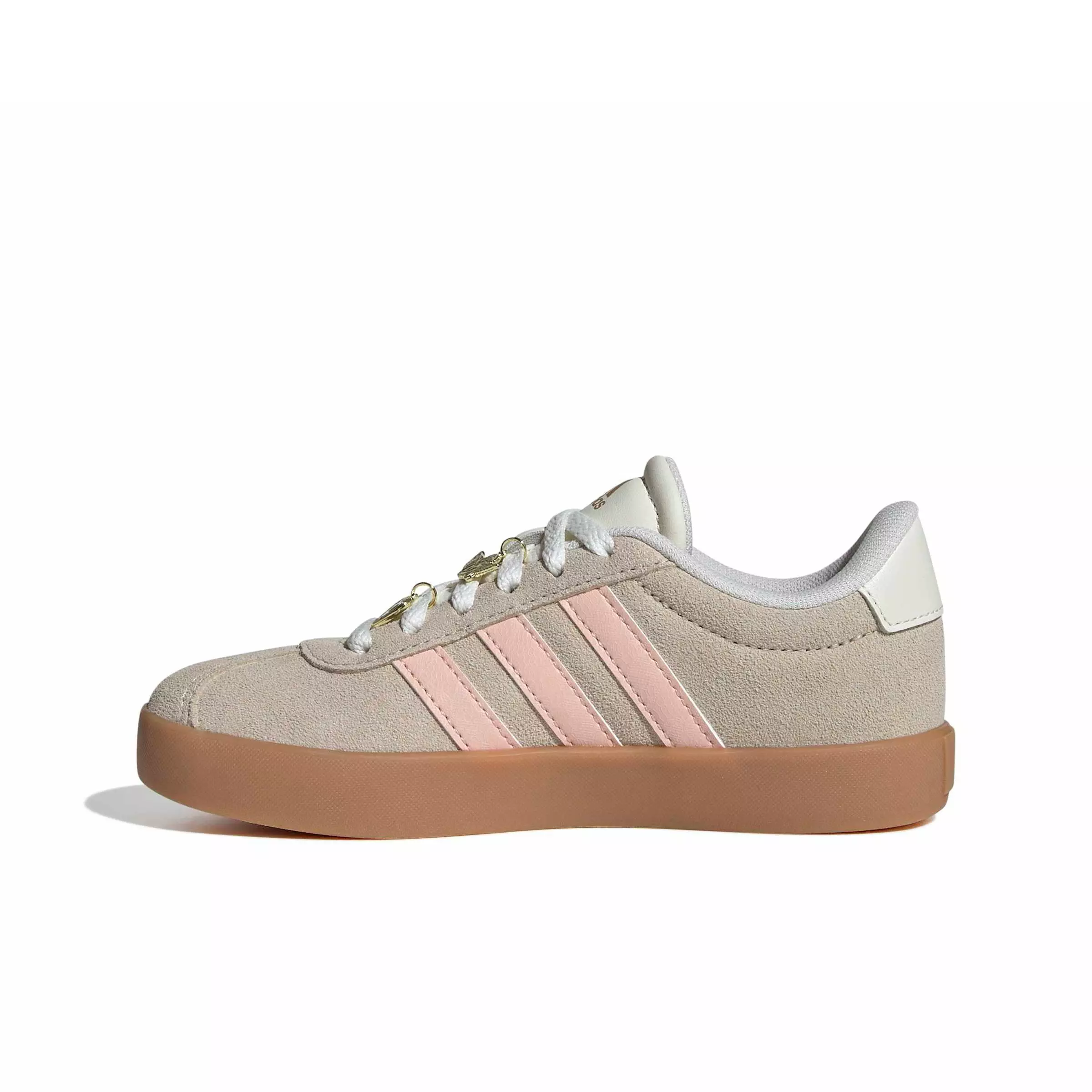 adidas VL Court 3.0 "Crystal Linen/Blush Pink/Off White" Grade School Girls' Shoe - LINEN/PINK/OFF WHITE