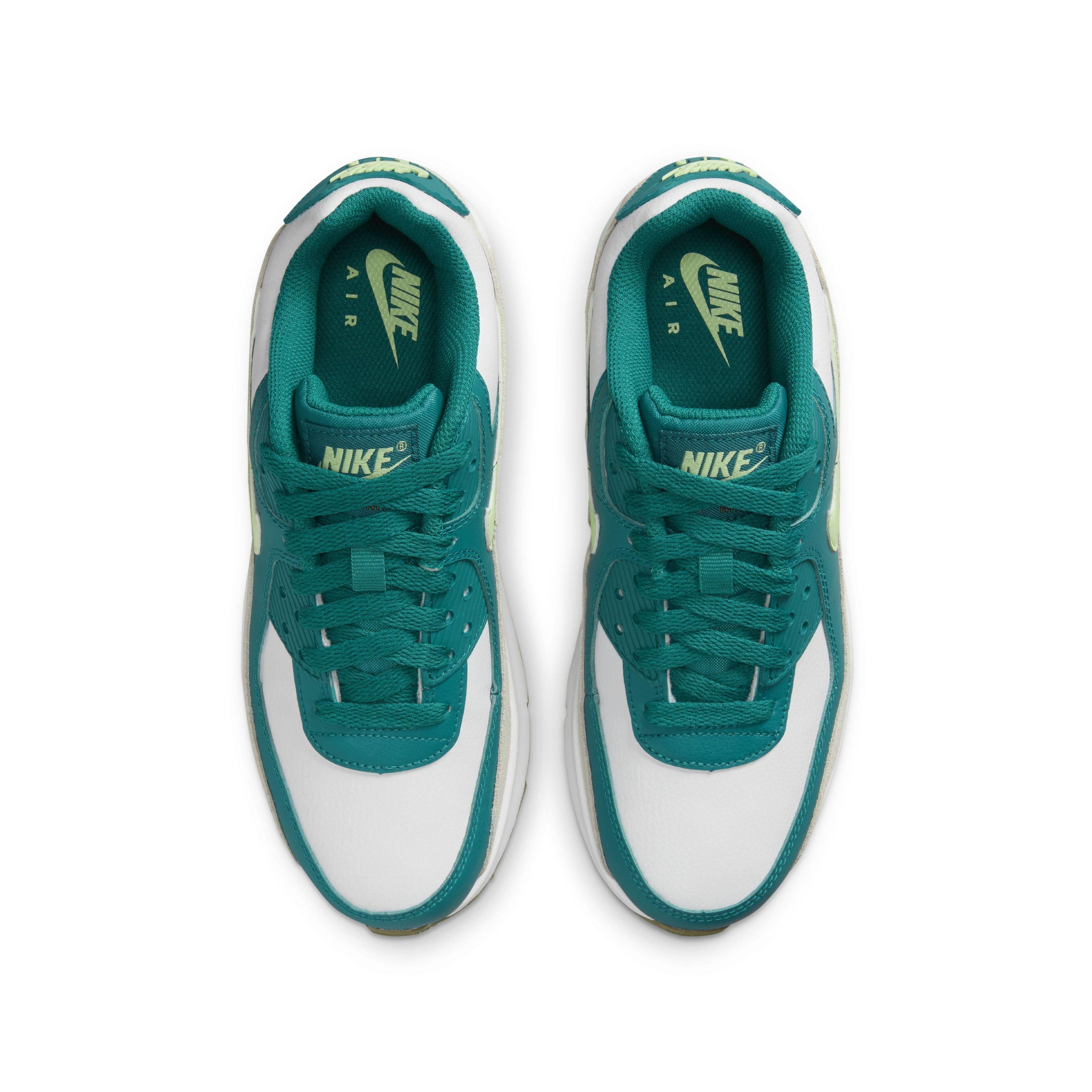 Nike Air Max 90 LTR "White/Barely Volt/Bright Spruce/Phantom" Grade School Boys' Shoe - WHITE/VOLT/SPRUCE/PHANTOM Thumbnail View 4