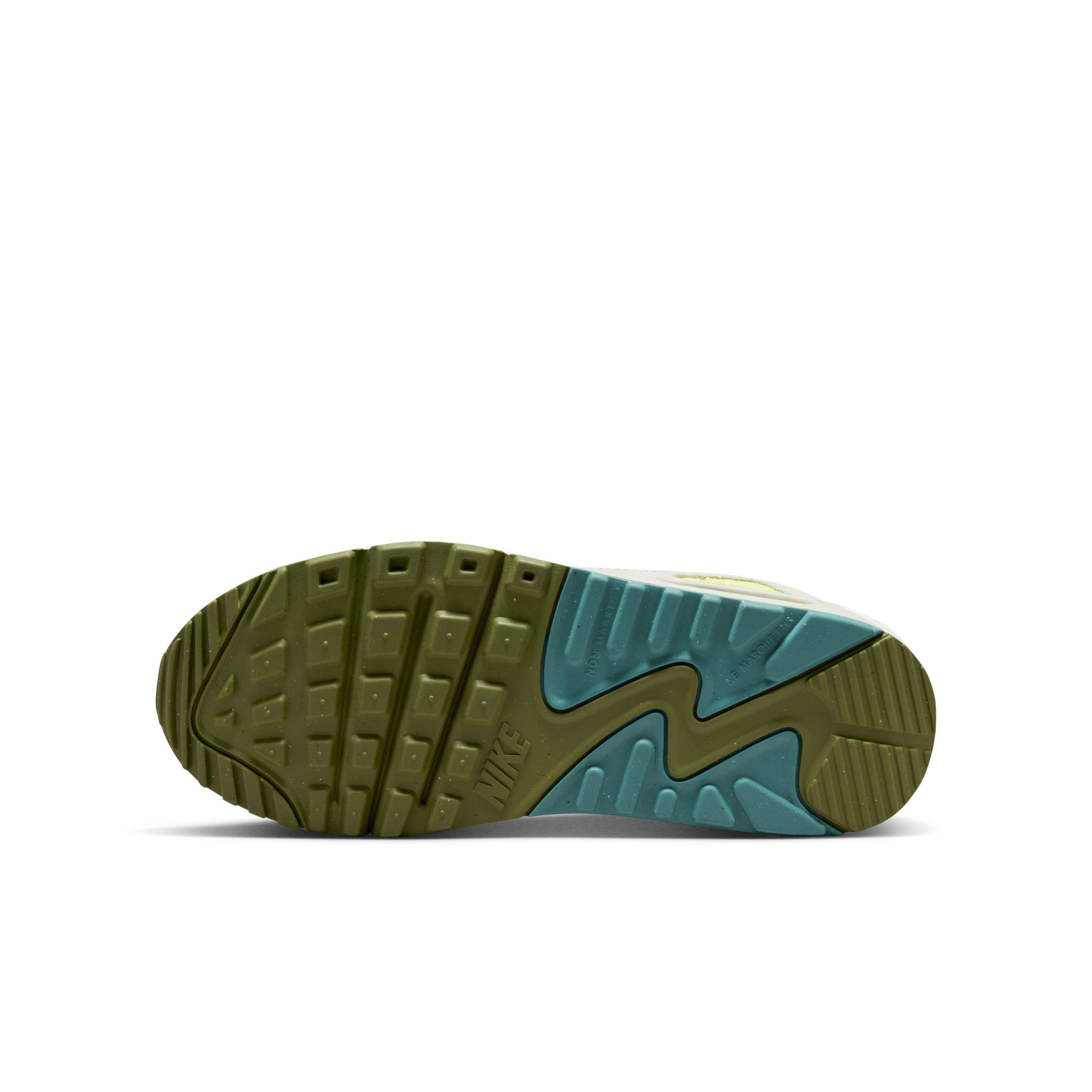 Nike Air Max 90 LTR "White/Barely Volt/Bright Spruce/Phantom" Grade School Boys' Shoe - WHITE/VOLT/SPRUCE/PHANTOM Thumbnail View 6