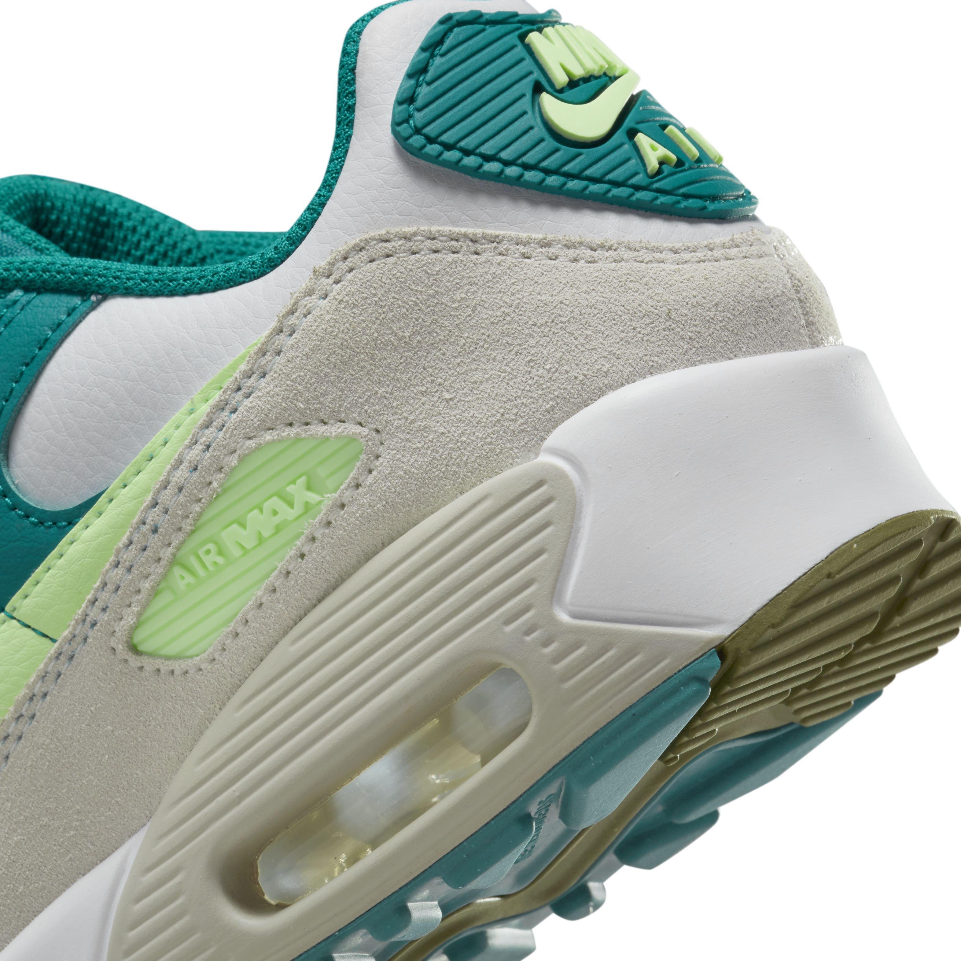 Nike Air Max 90 LTR "White/Barely Volt/Bright Spruce/Phantom" Grade School Boys' Shoe - WHITE/VOLT/SPRUCE/PHANTOM Thumbnail View 8