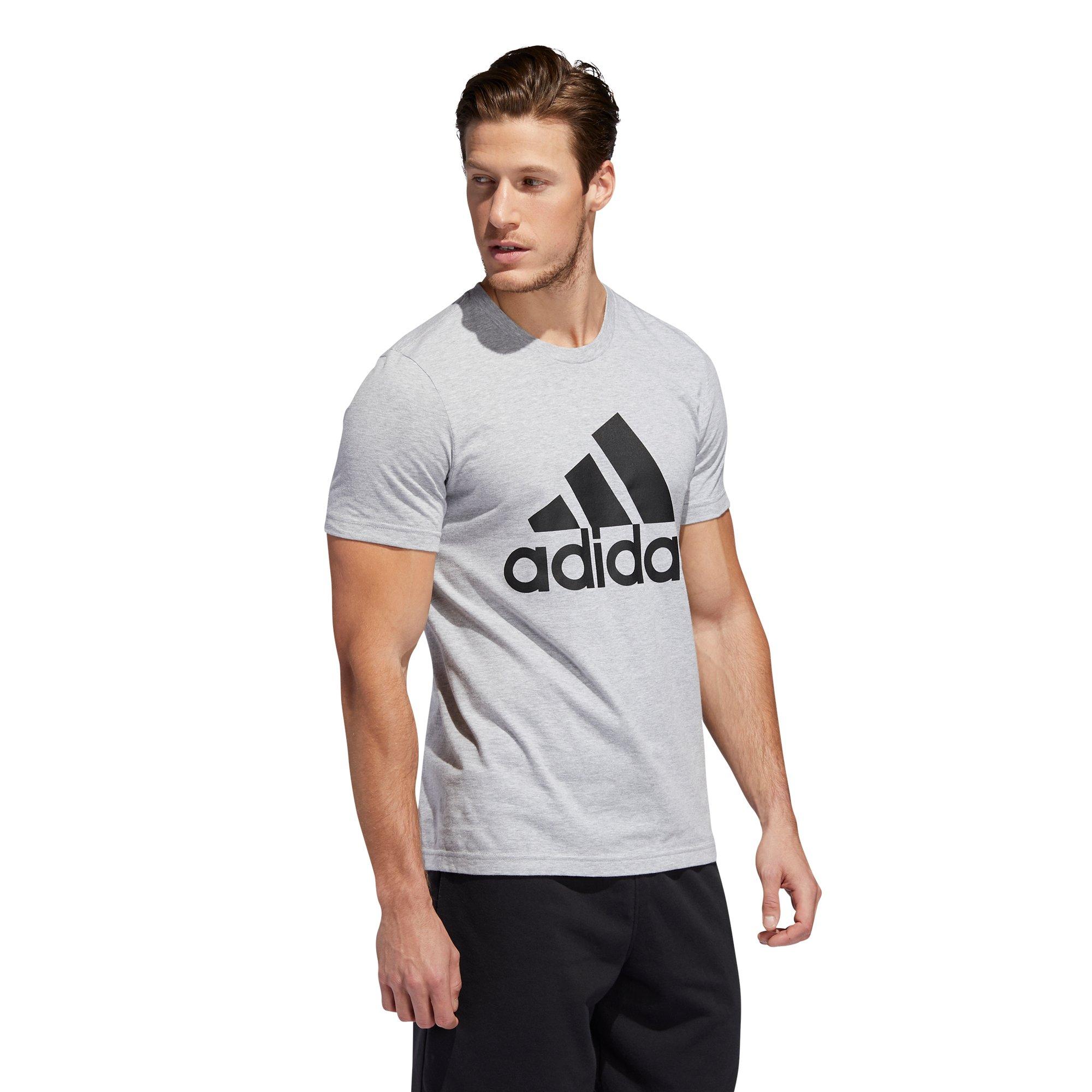 adidas Men's Basic Badge Of Sport Tee - GREY Thumbnail View 4