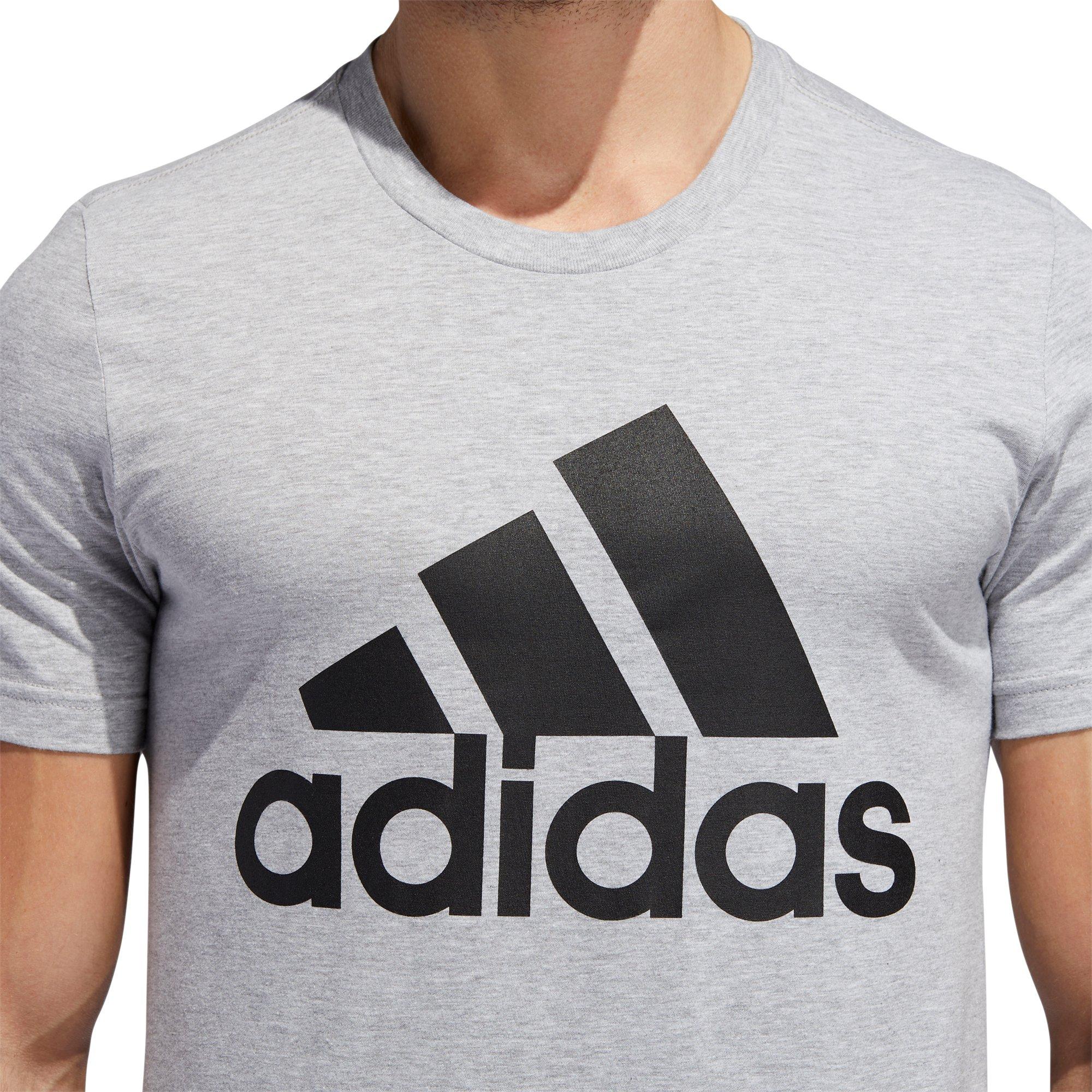 adidas Men's Basic Badge Of Sport Tee - GREY Thumbnail View 5