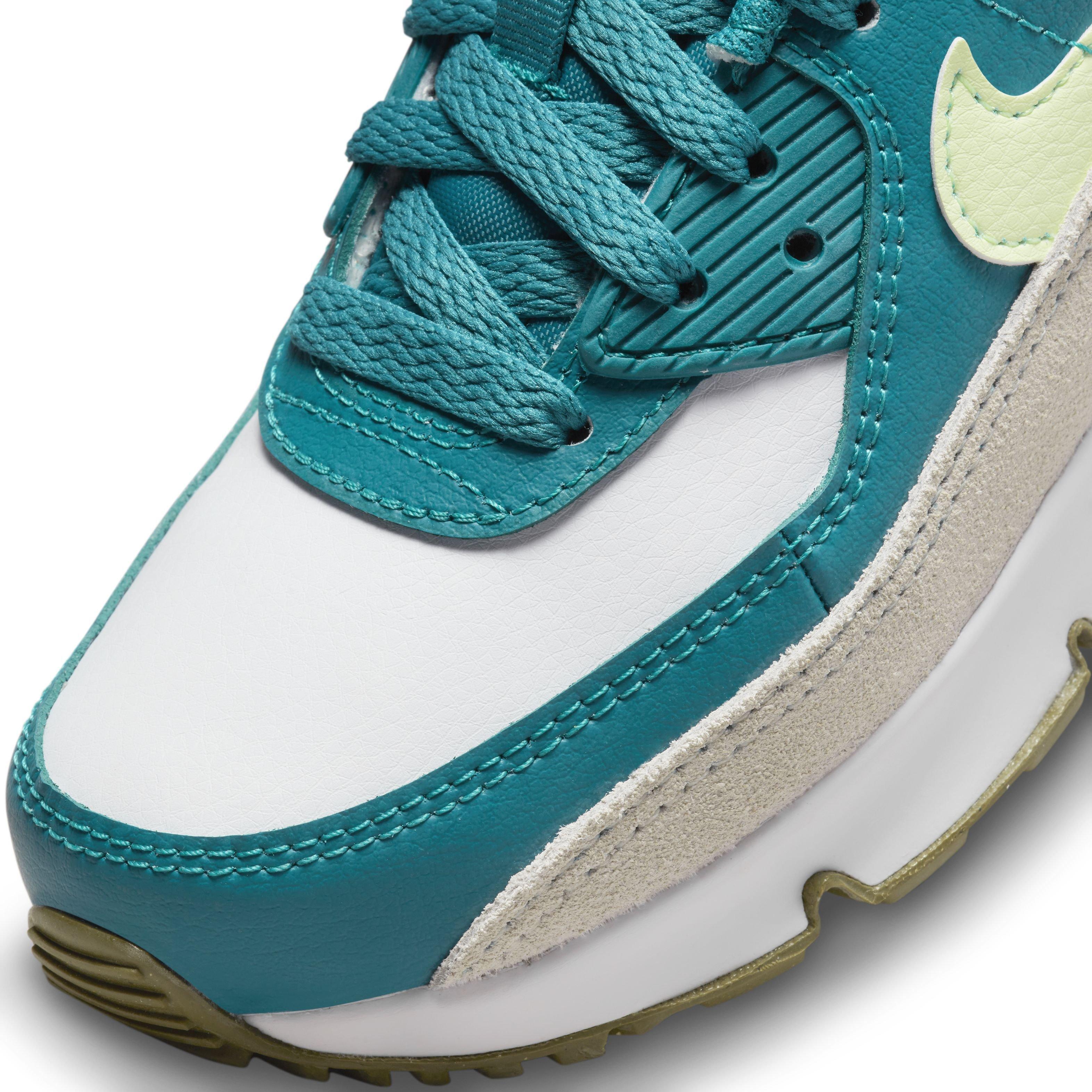 Nike Air Max 90 LTR "White/Barely Volt/Bright Spruce/Phantom" Preschool Boys' Shoe - WHITE/VOLT/SPRUCE/PHANTOM Thumbnail View 7