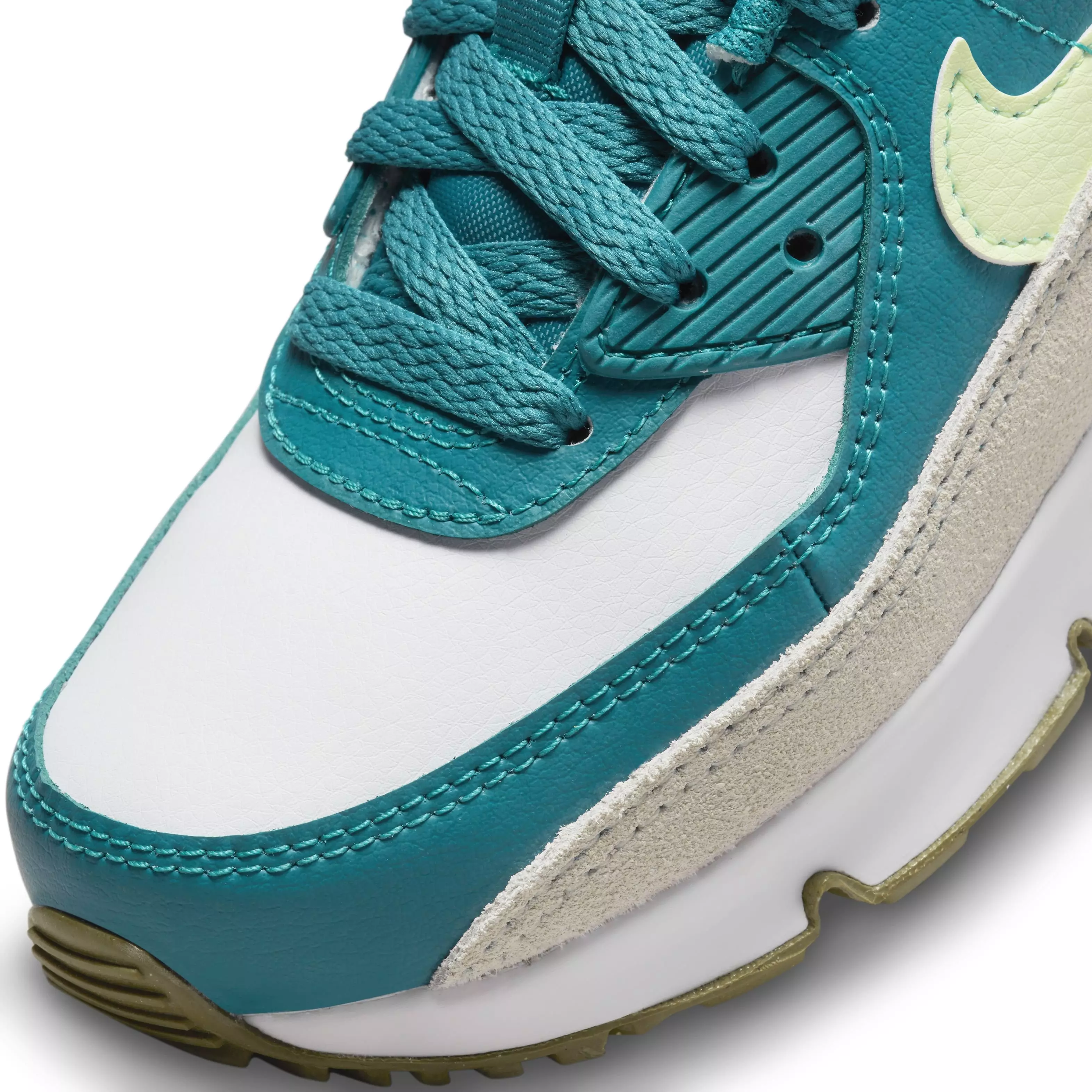Nike Air Max 90 LTR "White/Barely Volt/Bright Spruce/Phantom" Preschool Boys' Shoe - WHITE/VOLT/SPRUCE/PHANTOM
