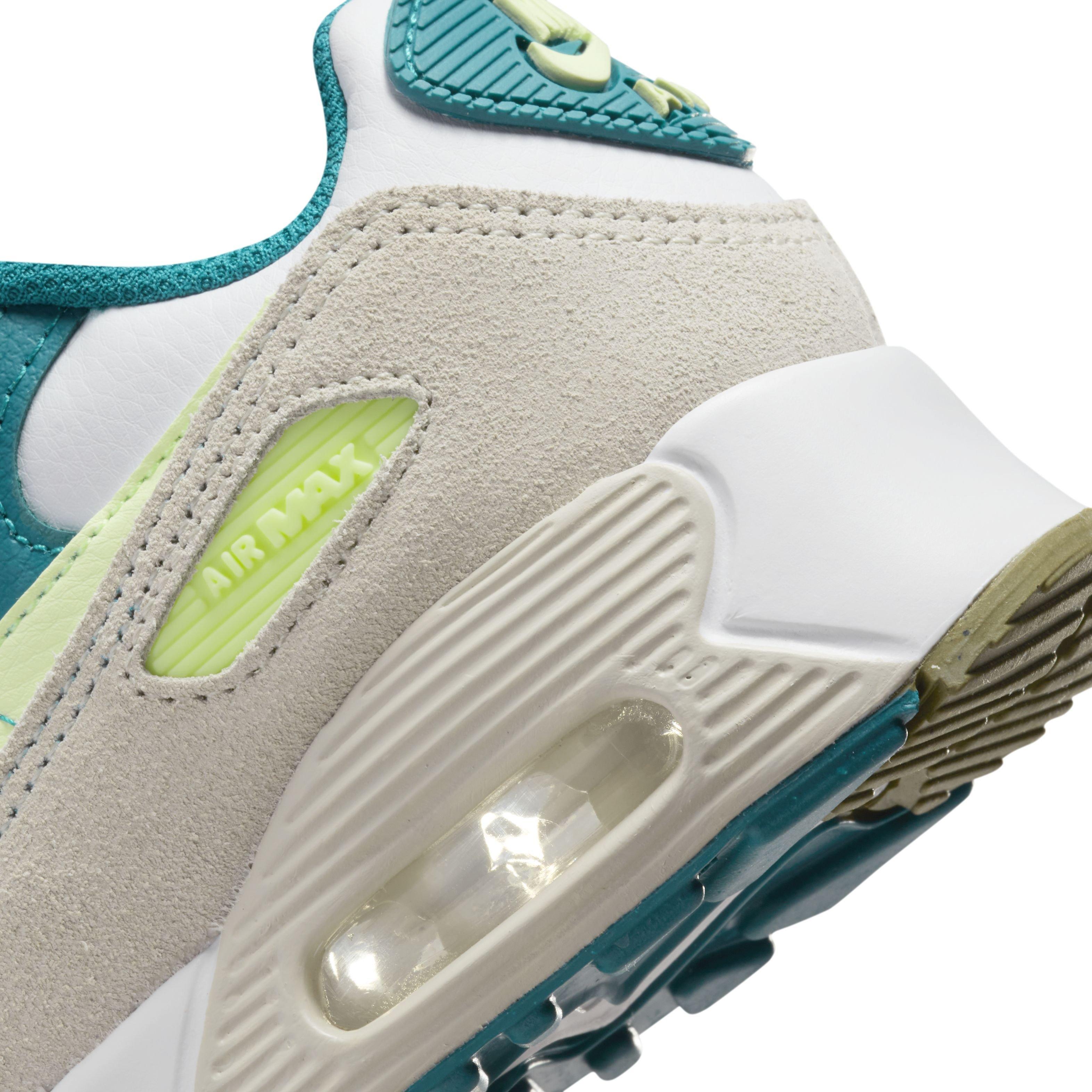Nike Air Max 90 LTR "White/Barely Volt/Bright Spruce/Phantom" Preschool Boys' Shoe - WHITE/VOLT/SPRUCE/PHANTOM Thumbnail View 8
