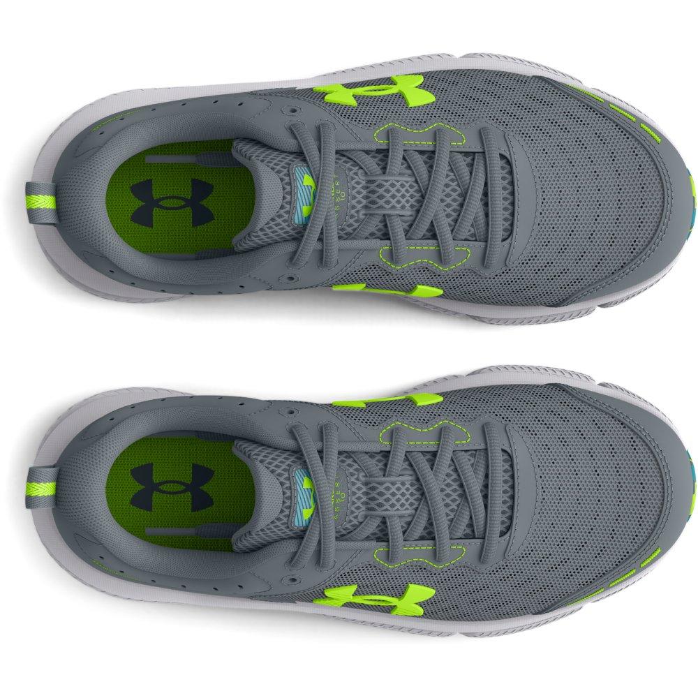 Under Armour Assert 10 "Gravel/Glacier Blue" Grade School Boys' Running Shoe - GRAVEL/BLUE Thumbnail View 4
