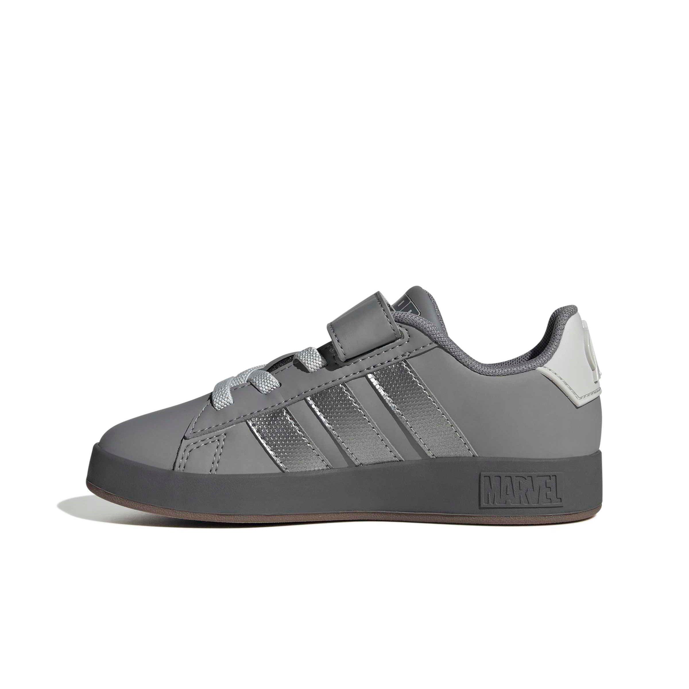 adidas Marvel Avengers Grand Court "Grey Three/Silver Metallic/Grey One" Grade School Boys' Shoe - GREY/SILVER/GREY