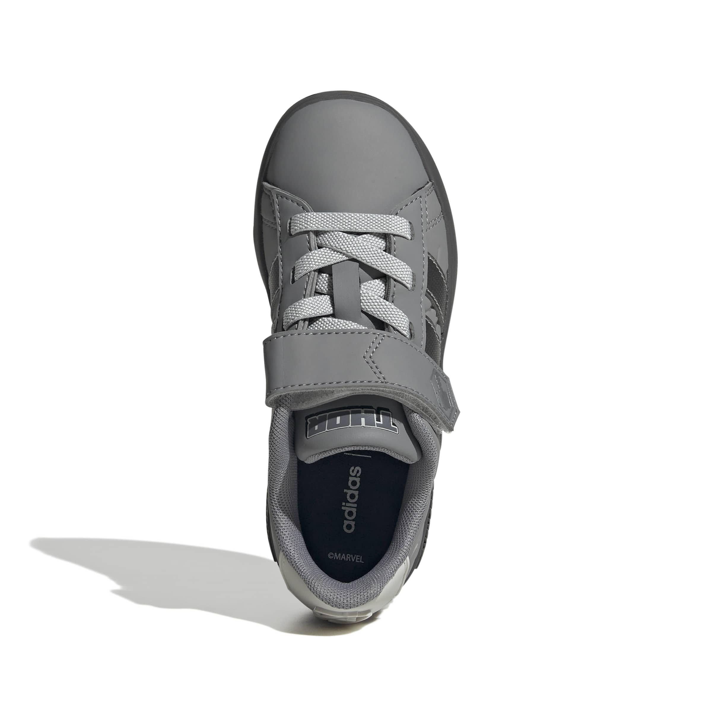 adidas Marvel Avengers Grand Court "Grey Three/Silver Metallic/Grey One" Grade School Boys' Shoe - GREY/SILVER/GREY
