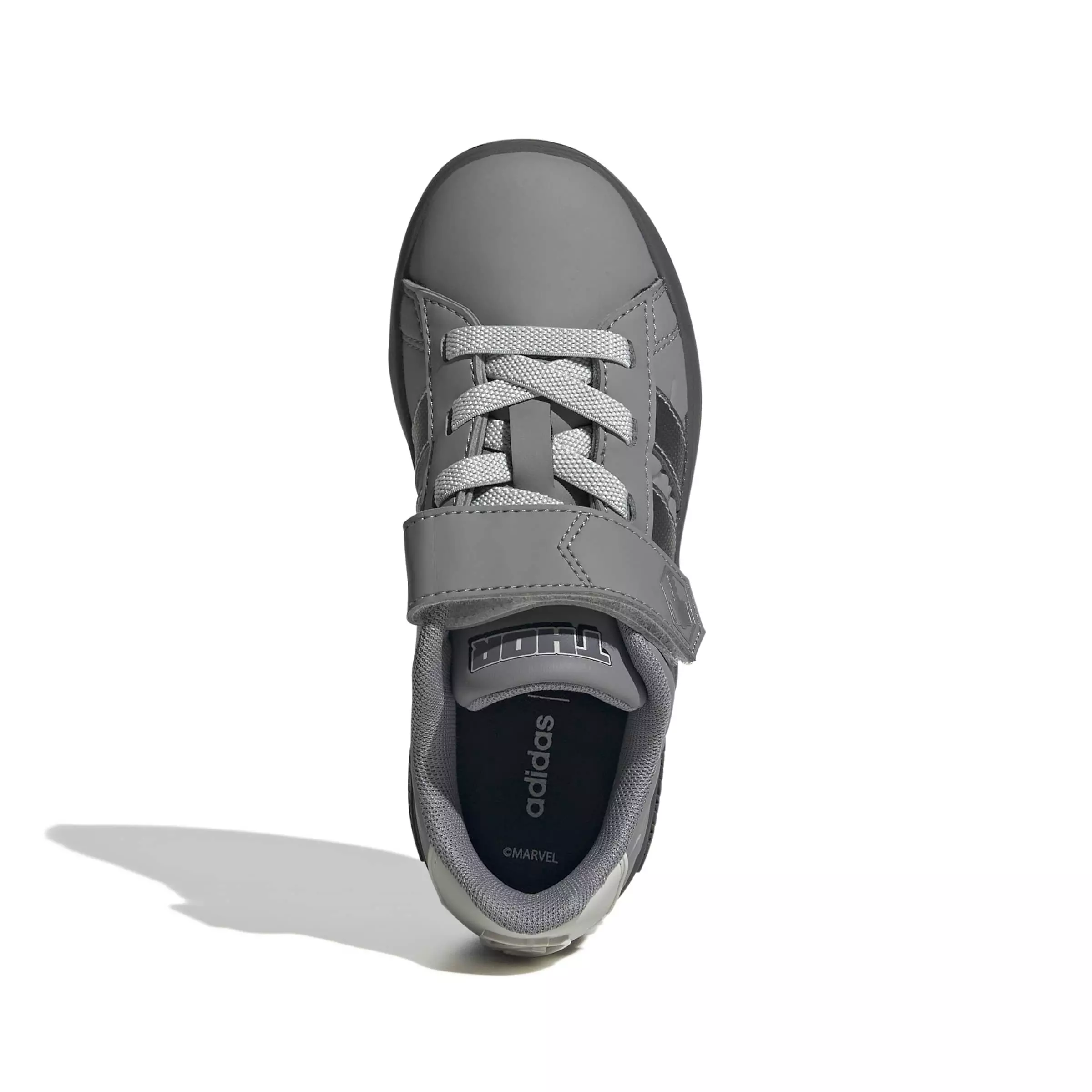 adidas Marvel Avengers Grand Court "Grey Three/Silver Metallic/Grey One" Grade School Boys' Shoe - GREY/SILVER/GREY