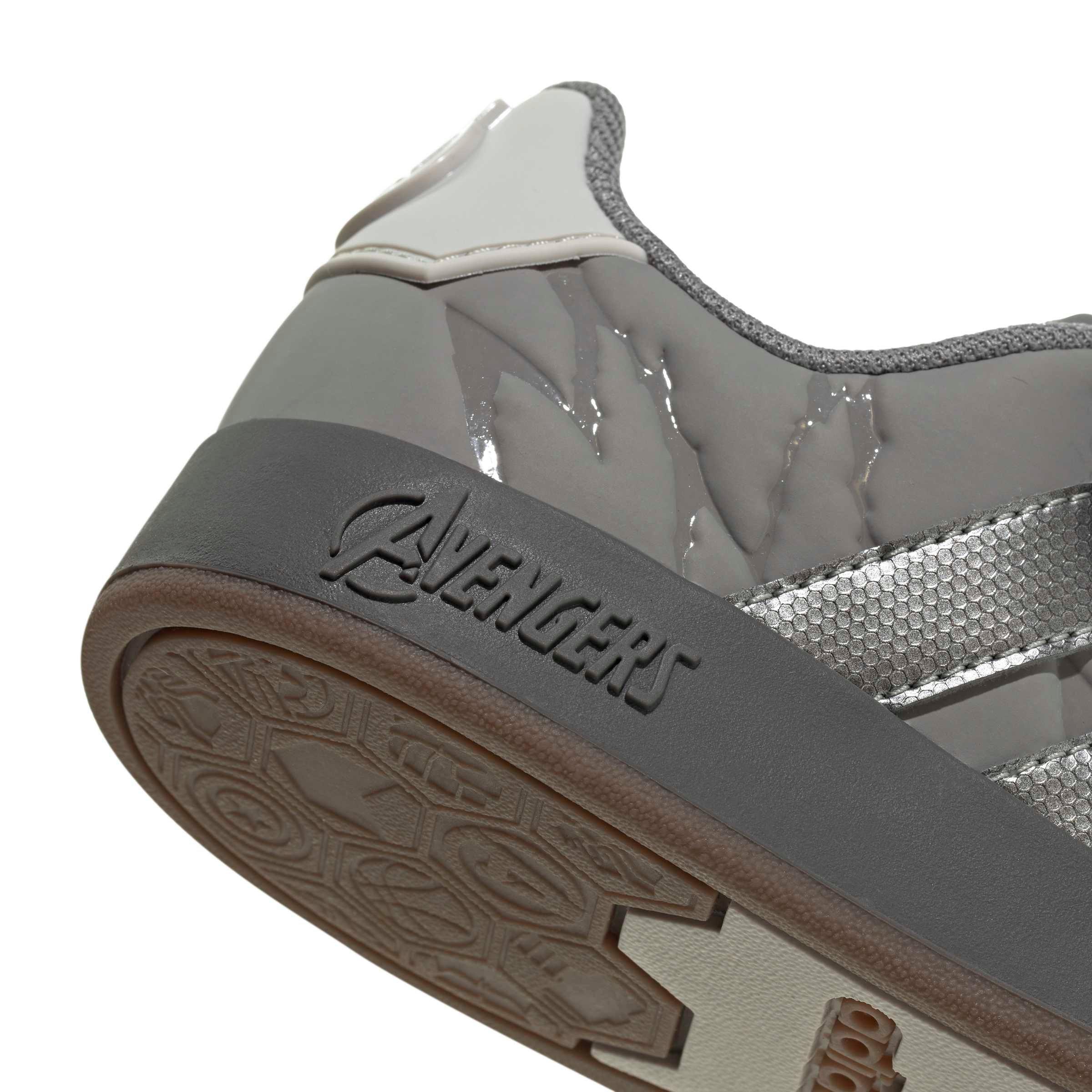 adidas Marvel Avengers Grand Court "Grey Three/Silver Metallic/Grey One" Grade School Boys' Shoe - GREY/SILVER/GREY