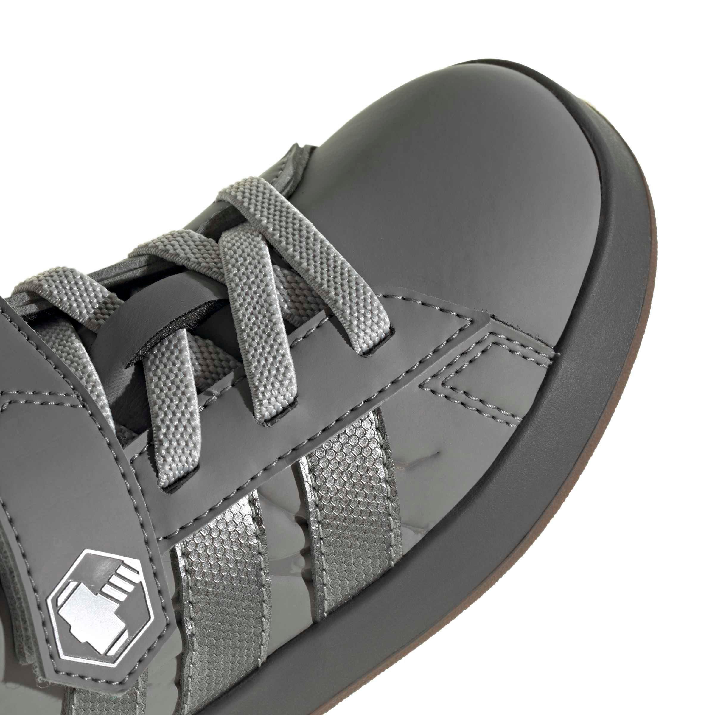 adidas Marvel Avengers Grand Court "Grey Three/Silver Metallic/Grey One" Grade School Boys' Shoe - GREY/SILVER/GREY