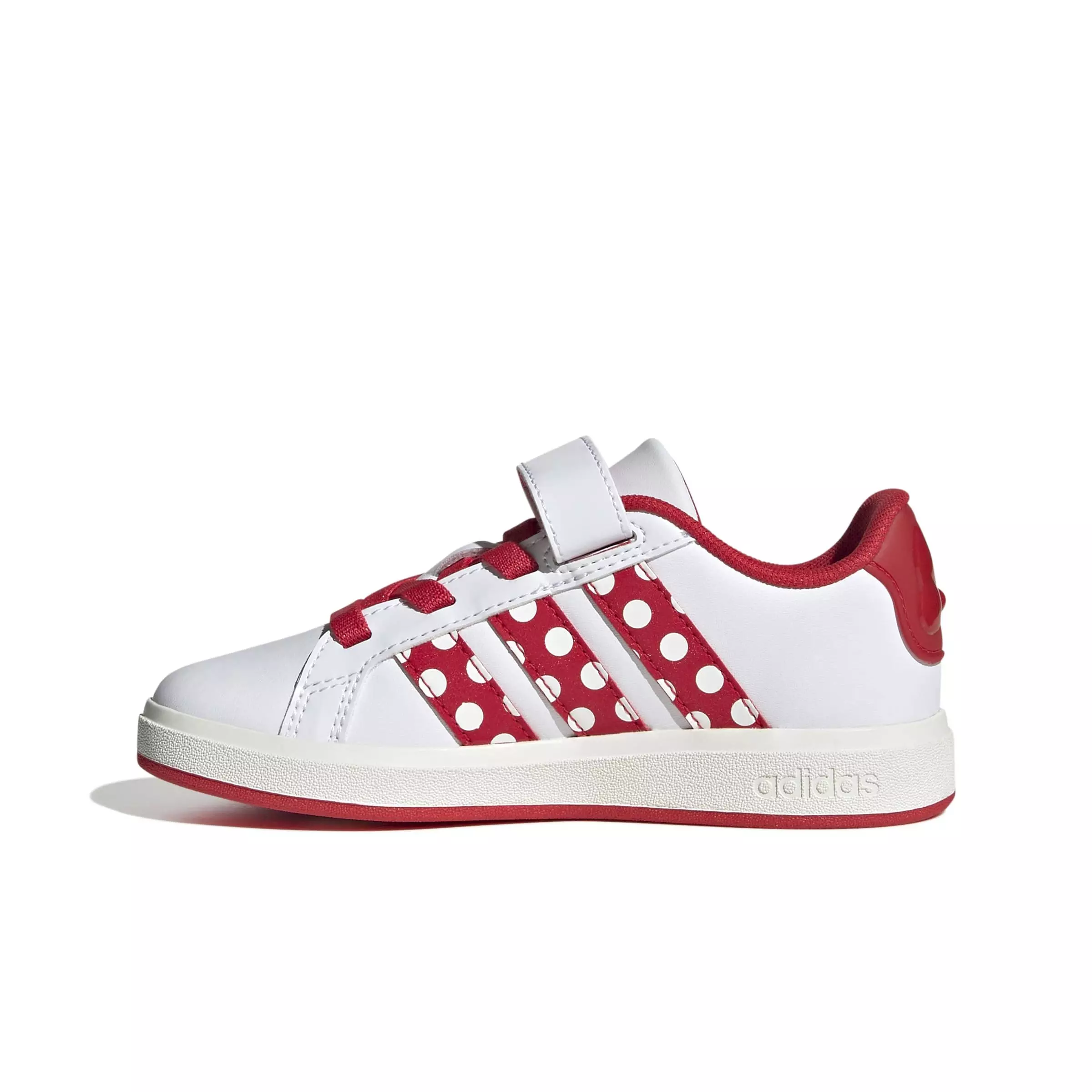 adidas Disney Minnie Mouse Grand Court "Ftwr White/Pure Ruby/Off White" Grade School Girls' Shoe - WHITE/RUBY/OFF WHITE