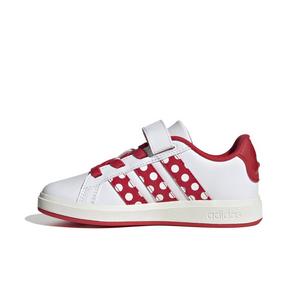 adidas Disney Minnie Mouse Grand Court "Ftwr White/Pure Ruby/Off White" Grade School Girls' Shoe - WHITE/RUBY/OFF WHITE