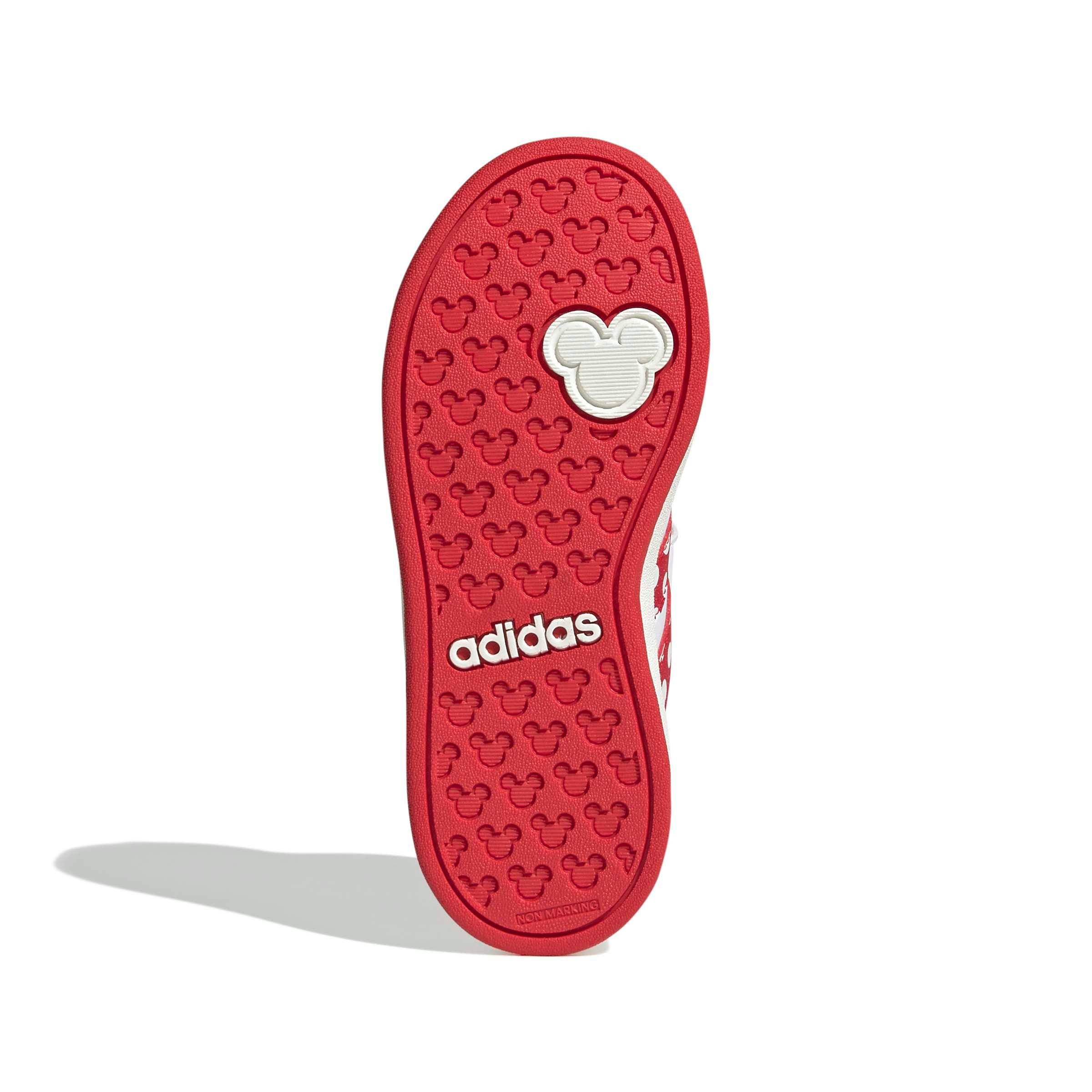 adidas Disney Minnie Mouse Grand Court "Ftwr White/Pure Ruby/Off White" Grade School Girls' Shoe - WHITE/RUBY/OFF WHITE