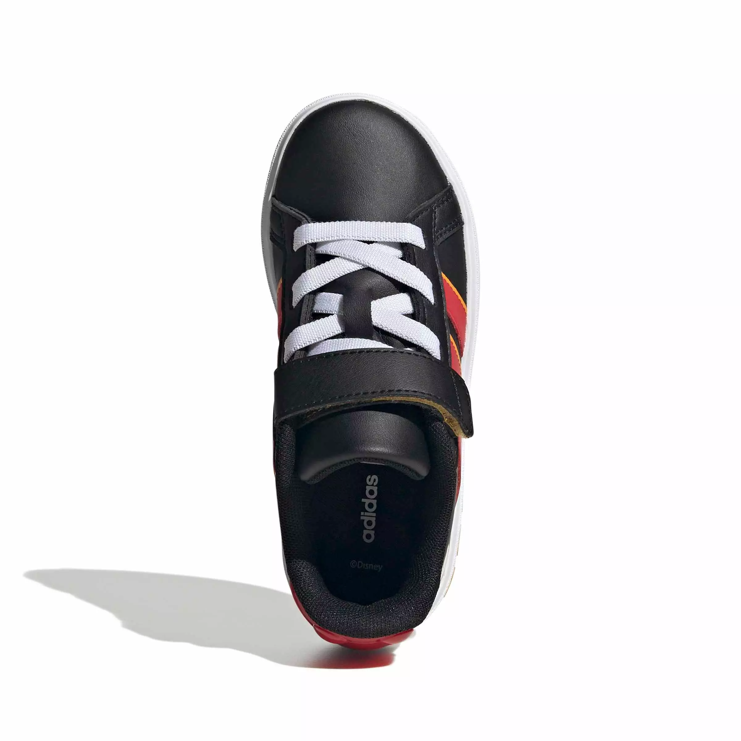 adidas Disney Mickey Mouse Grand Court "Core Black/Pure Ruby/Crew Yellow" Grade School Boys' Shoe - BLACK/RUBY/YELLOW