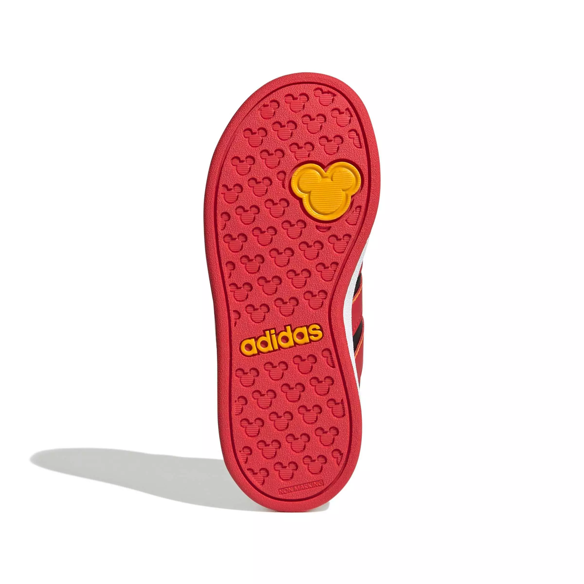 adidas Disney Mickey Mouse Grand Court "Core Black/Pure Ruby/Crew Yellow" Grade School Boys' Shoe - BLACK/RUBY/YELLOW