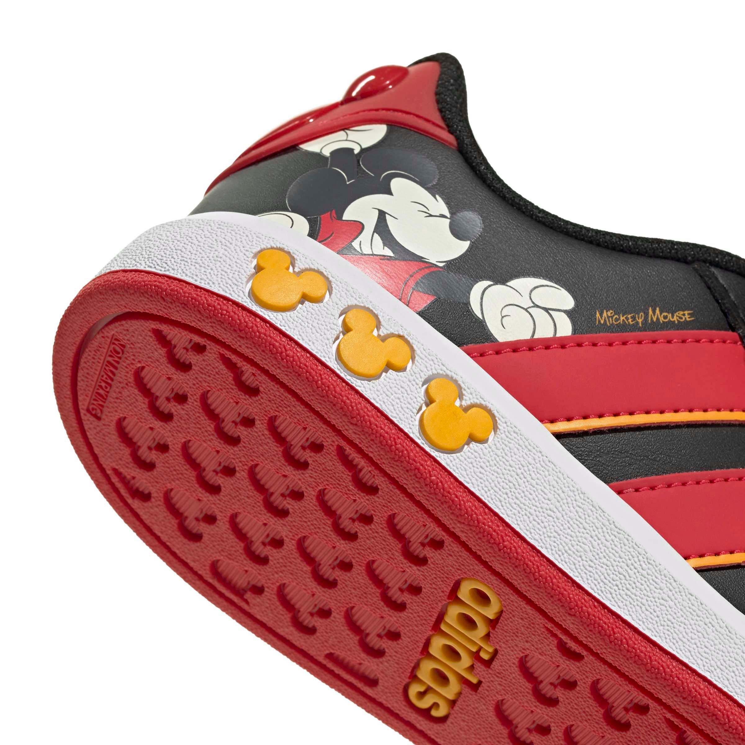 adidas Disney Mickey Mouse Grand Court "Core Black/Pure Ruby/Crew Yellow" Grade School Boys' Shoe - BLACK/RUBY/YELLOW