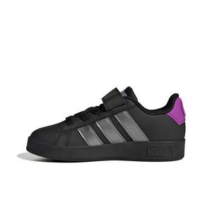 adidas Marvel Avengers Grand Court "Core Black/Iron Metallic/Purple Burst" Grade School Boys' Shoe - BLACK/IRON/PURPLE