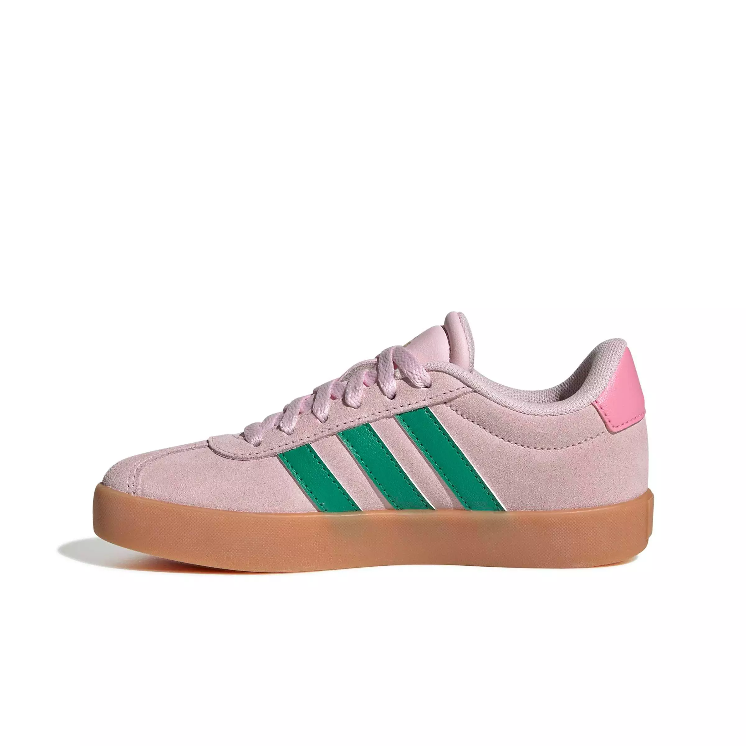 adidas VL Court 3.0 "Clear Pink/Court Green/Gum 2" Grade School Girls' Shoe - PINK/GREEN/GUM