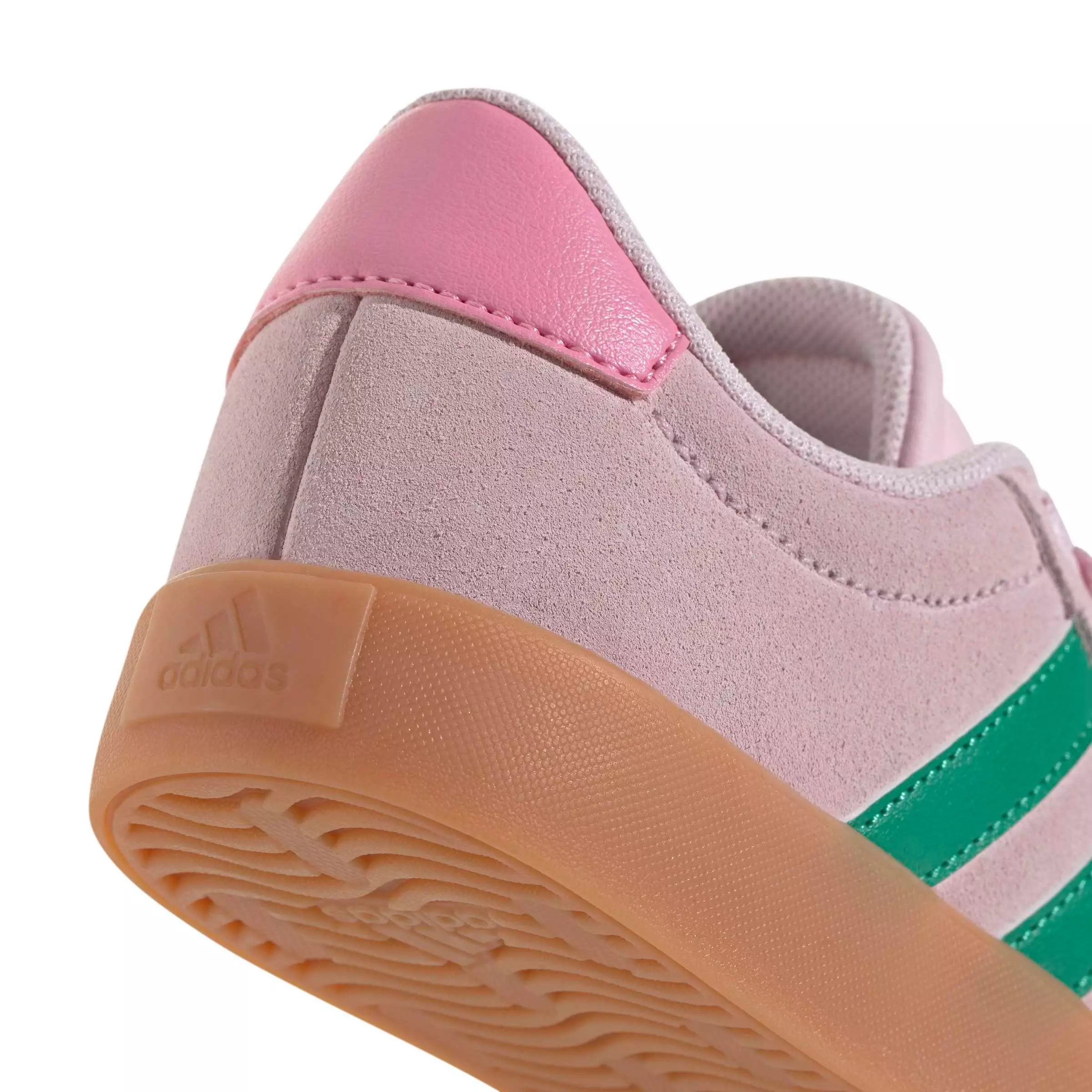 adidas VL Court 3.0 "Clear Pink/Court Green/Gum 2" Grade School Girls' Shoe - PINK/GREEN/GUM
