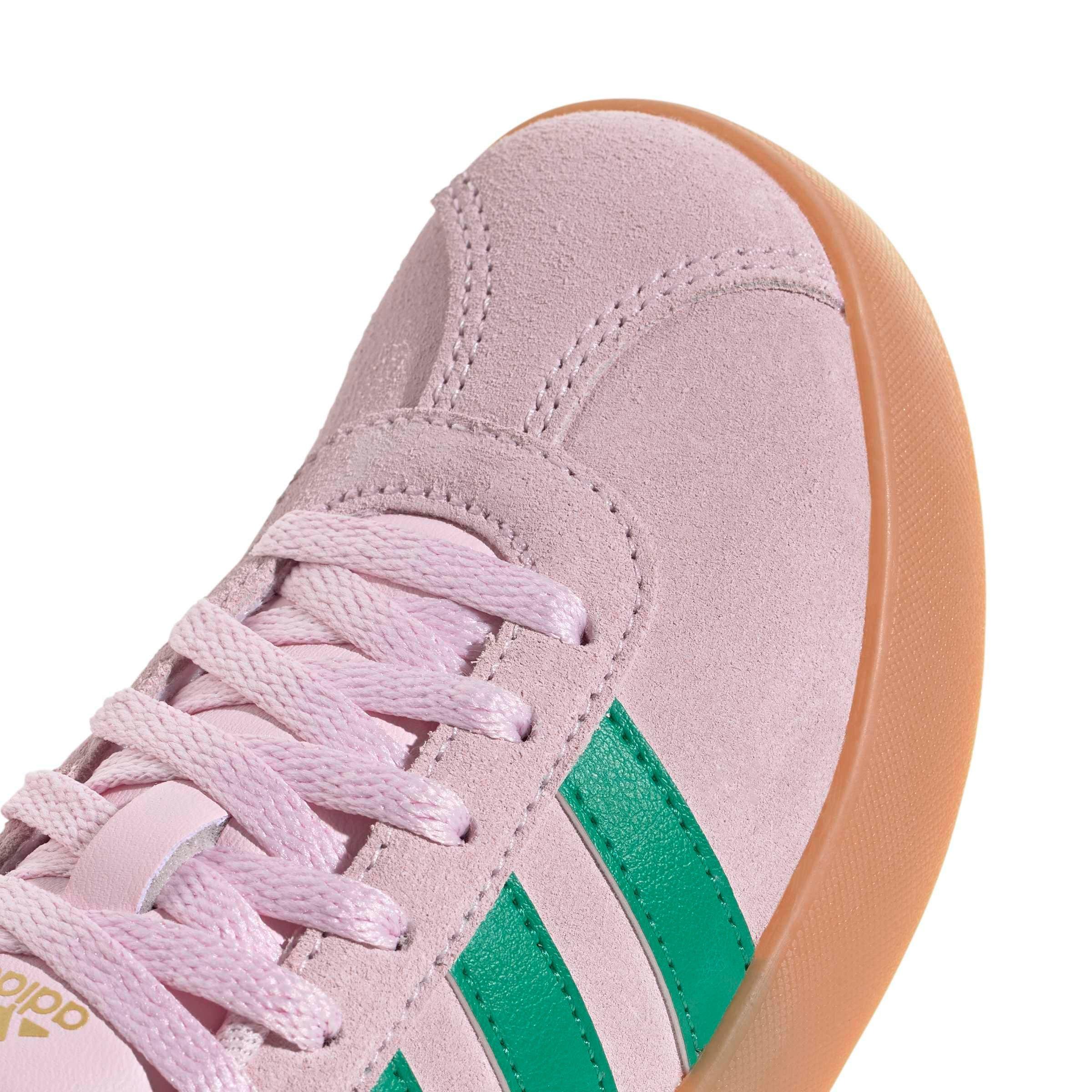 adidas VL Court 3.0 "Clear Pink/Court Green/Gum 2" Grade School Girls' Shoe - PINK/GREEN/GUM