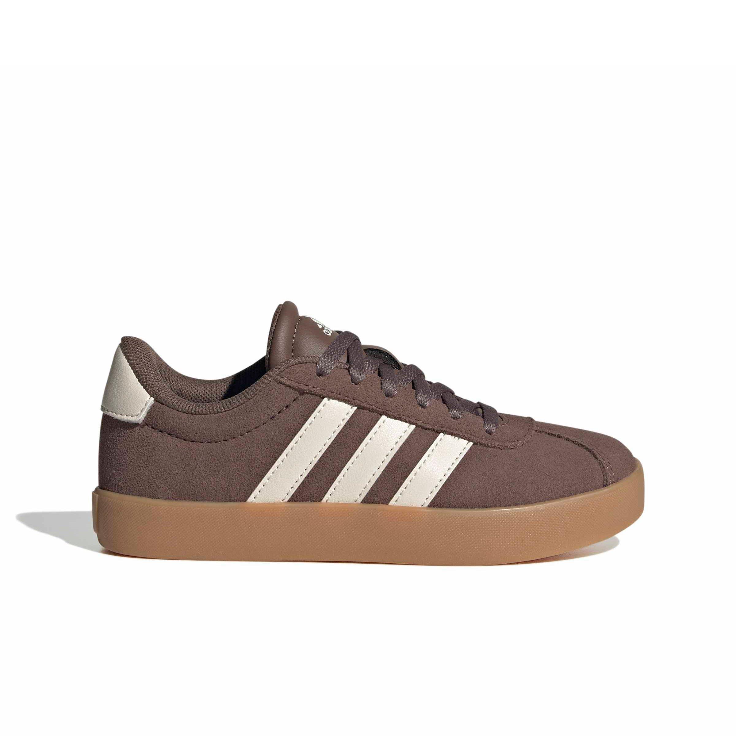adidas VL Court 3.0 "Earth Strata/Chalk White/Gum 3" Grade School Girls' Shoe - EARTH/WHITE/GUM
