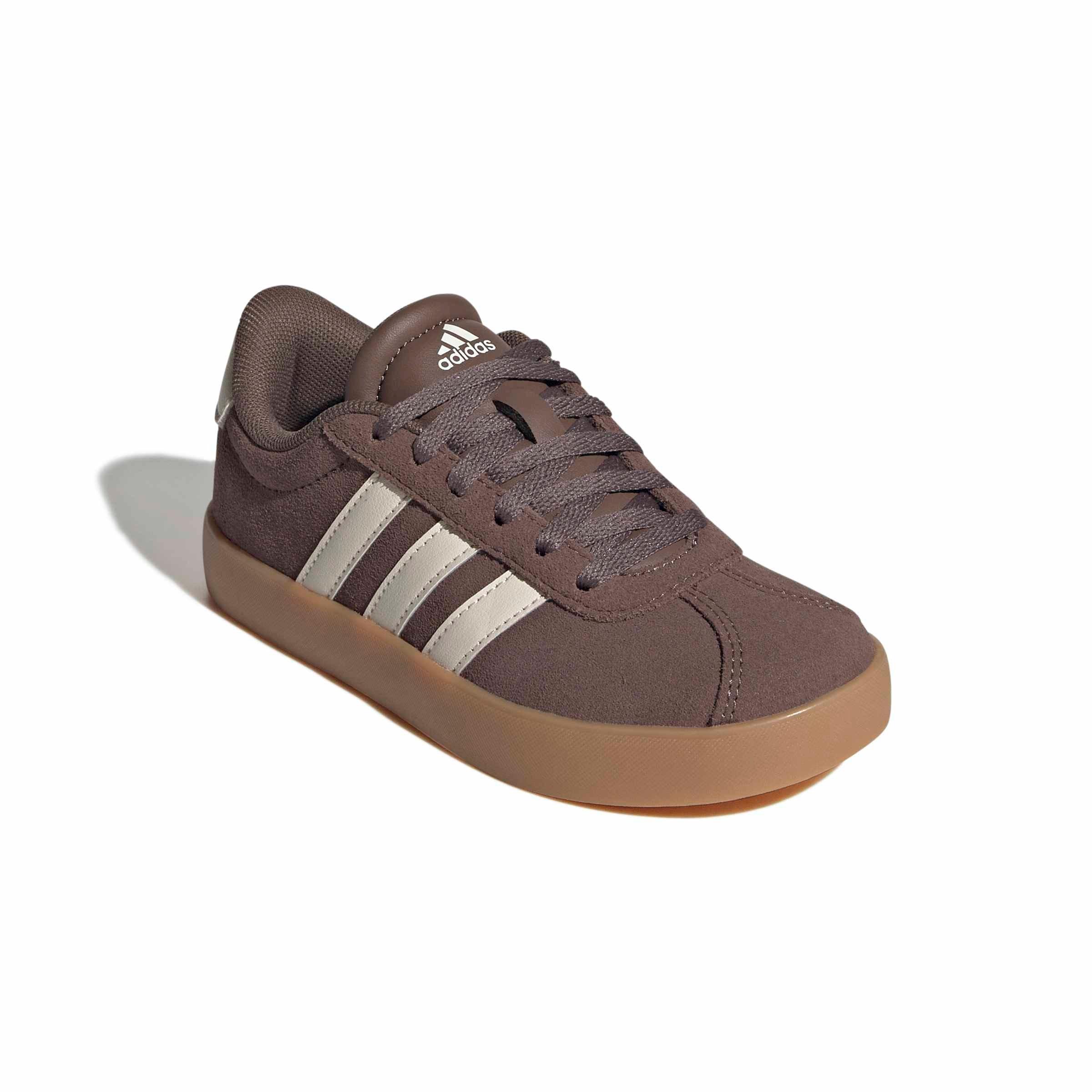 adidas VL Court 3.0 "Earth Strata/Chalk White/Gum 3" Grade School Girls' Shoe - EARTH/WHITE/GUM