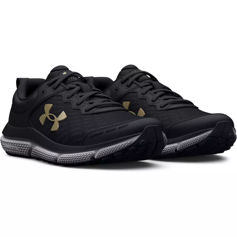 Under Armour Assert 10 "Black/Metallic Gold" Grade School Girls' Running Shoe - BLACK/GOLD