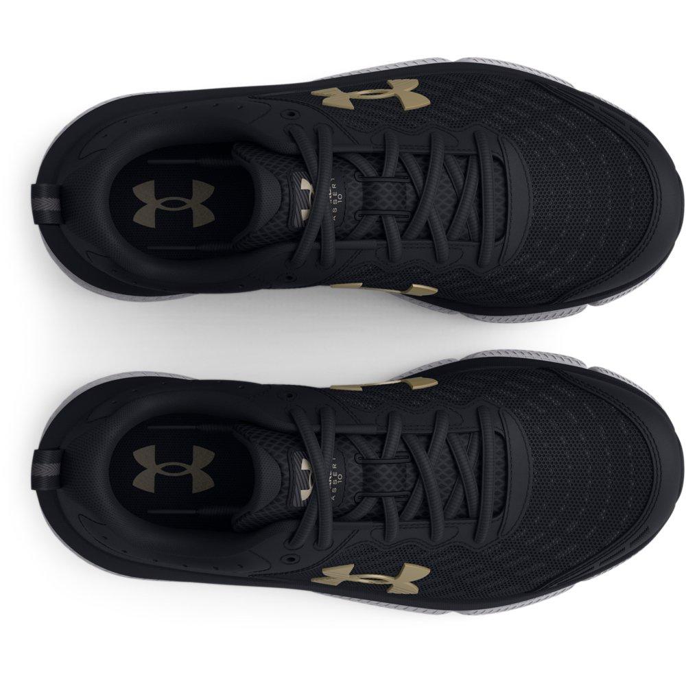 Under Armour Assert 10 Grade School Girls' "Black/Metallic Gold" Running Shoe