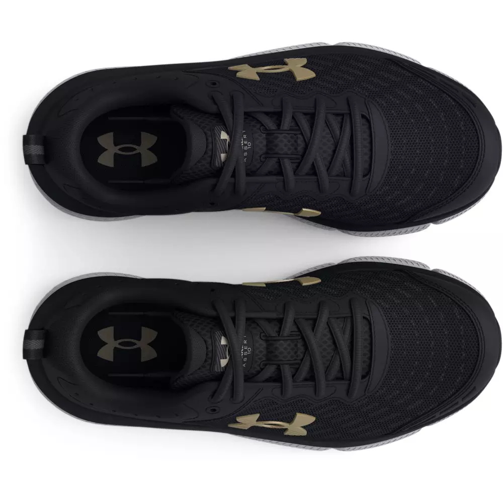 Under Armour Assert 10 "Black/Metallic Gold" Grade School Girls' Running Shoe - BLACK/GOLD