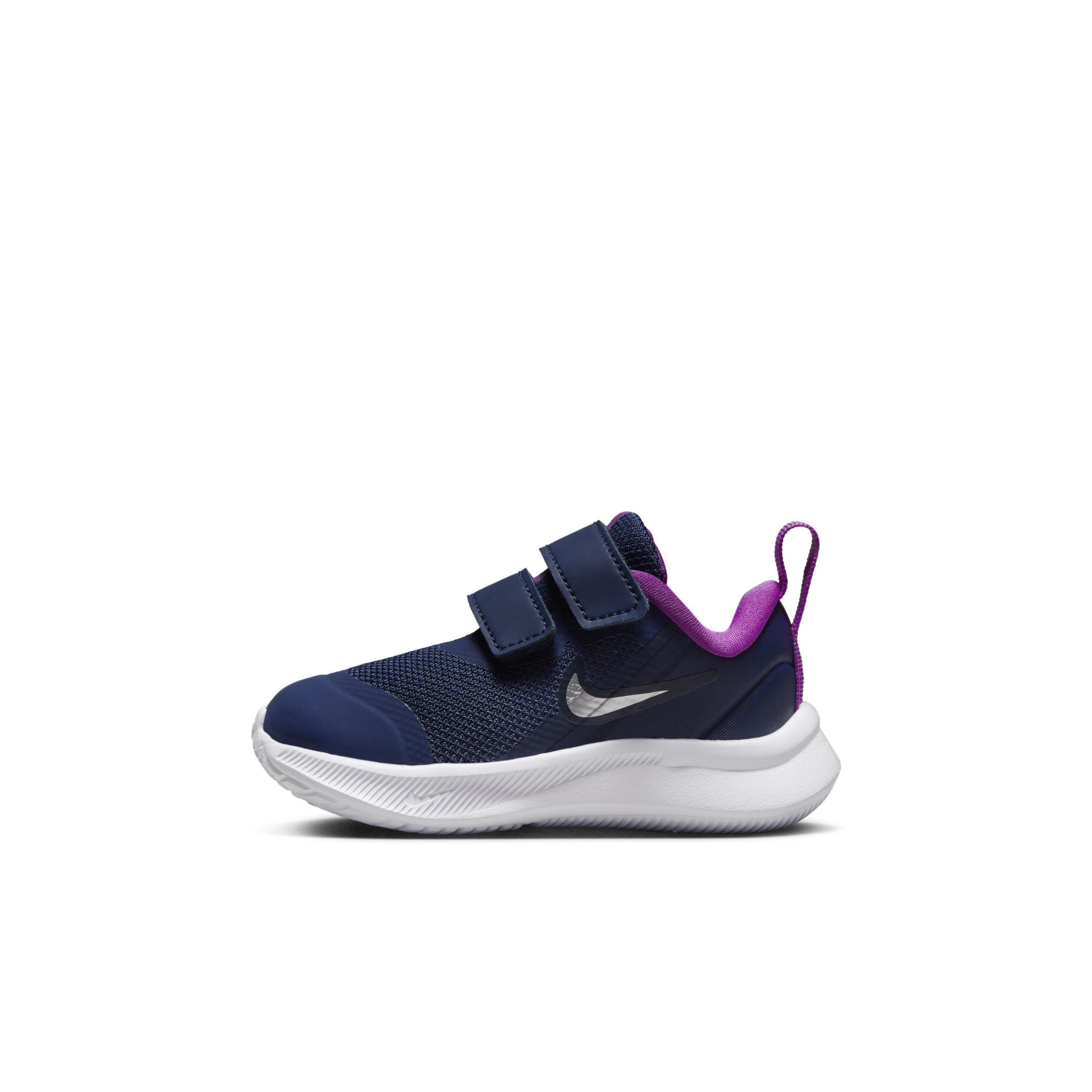 Nike Star Runner 3 "Midnight Navy/Metallic Silver" Infant Boys' Running Shoe - NAVY/SILVER Thumbnail View 2