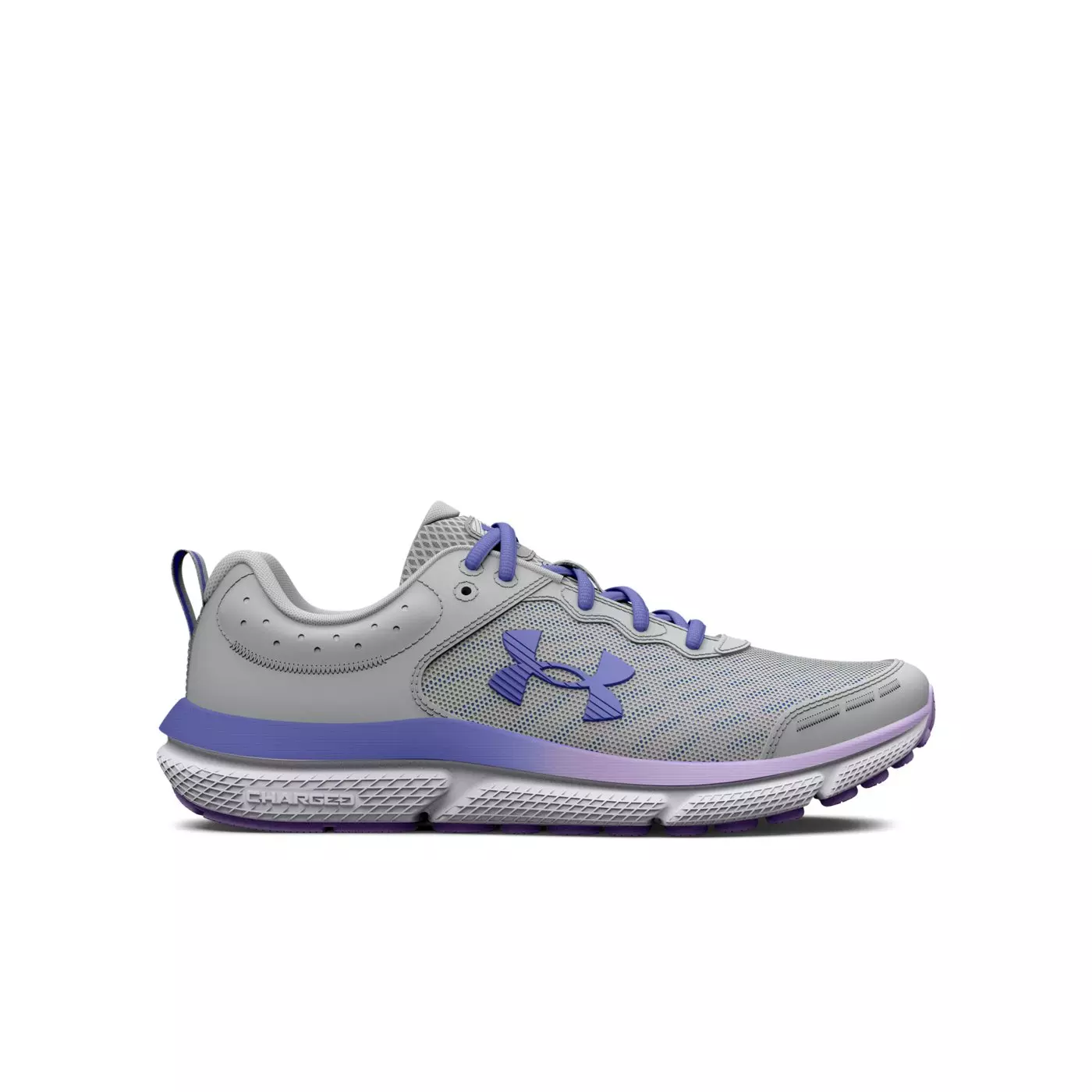 Under Armour Assert 10 "Mod Grey/Nebula Purple" Grade School Girls' Running Shoe - GREY/PURPLE
