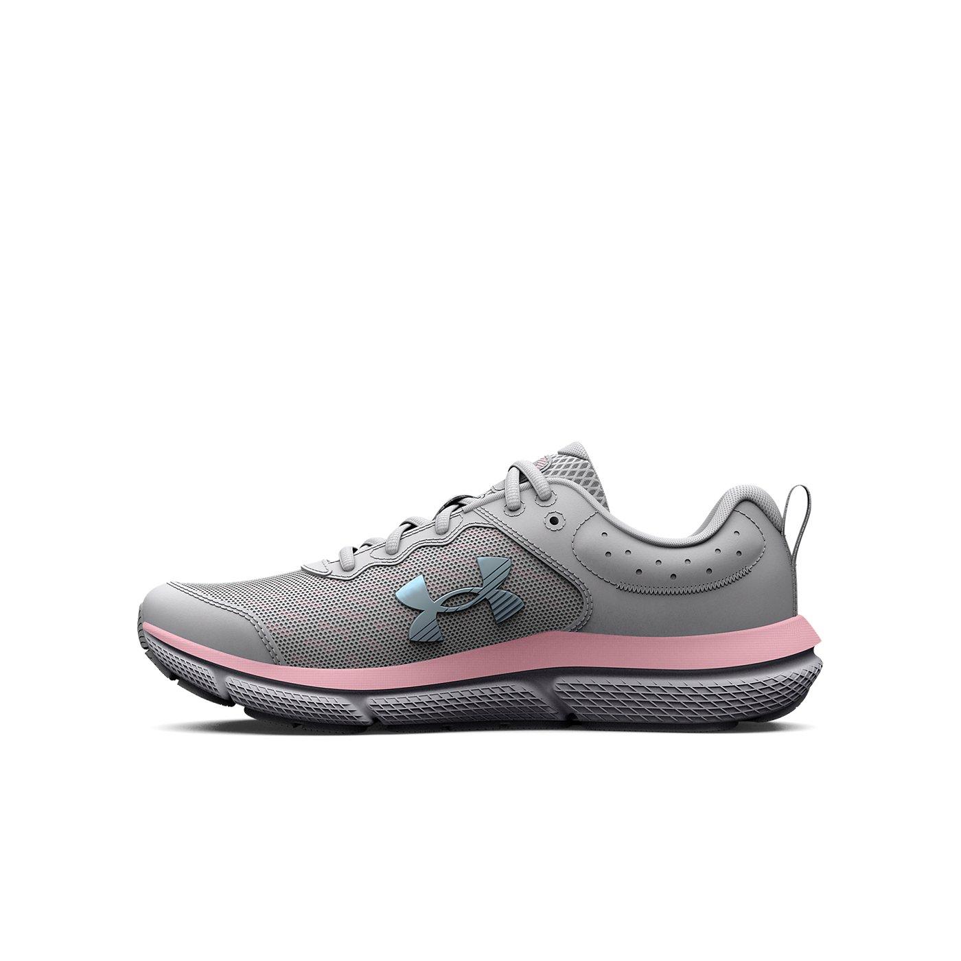 Under Armour Assert 10 Grade School Girls' "Halo Grey/Pink Sugar" Running Shoe