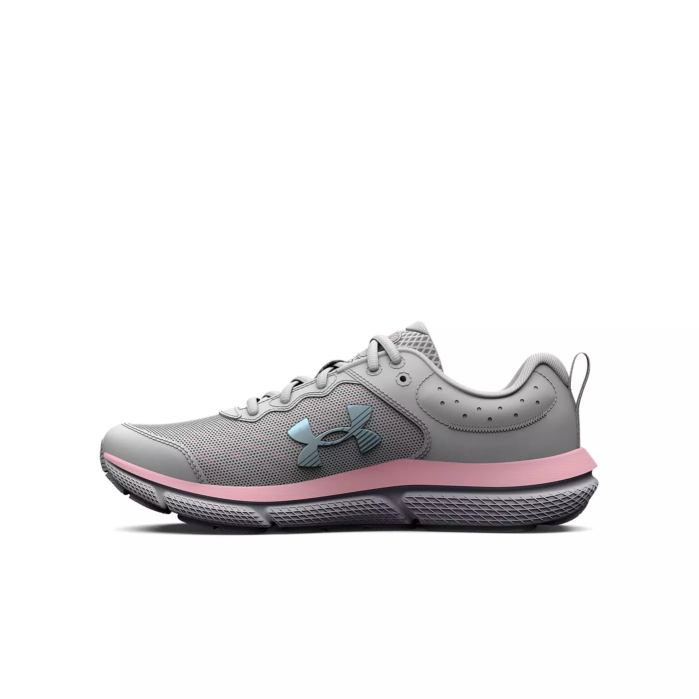 Under Armour Assert 10 "Halo Grey/Pink Sugar" Grade School Girls' Running Shoe - GREY/PINK