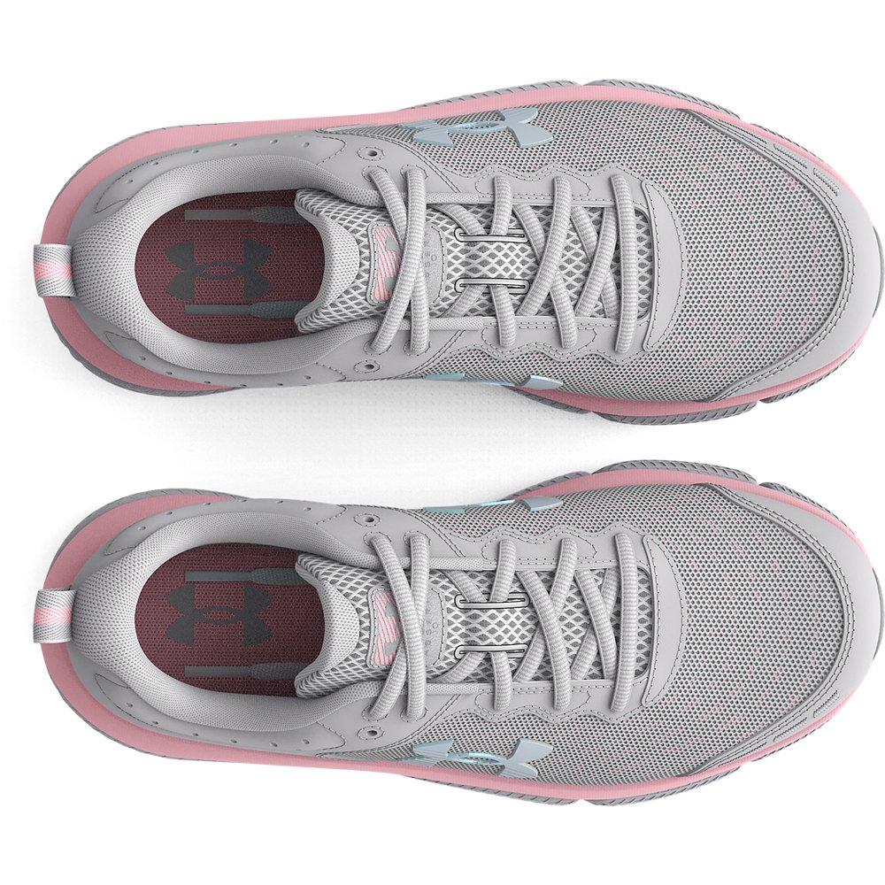 Under Armour Assert 10 Grade School Girls' "Halo Grey/Pink Sugar" Running Shoe