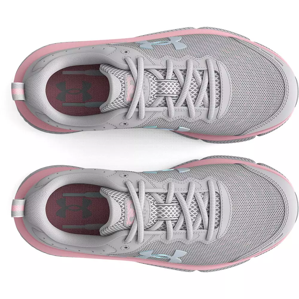 Under Armour Assert 10 "Halo Grey/Pink Sugar" Grade School Girls' Running Shoe - GREY/PINK