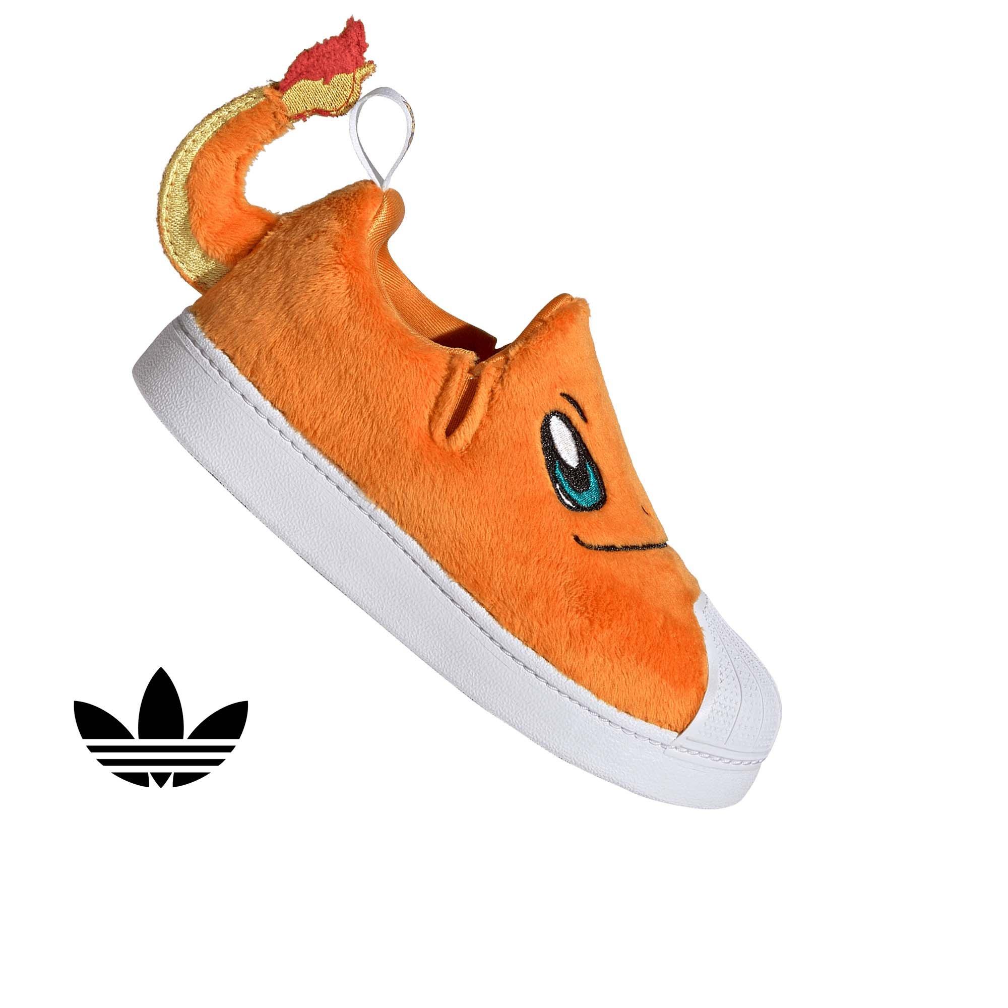 adidas Originals Pokémon Superstar Quickon "Charmander" Grade School Kids' Shoe - ORANGE/WHITE/GREEN