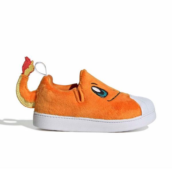 adidas Originals Pok&eacute;mon Superstar Quickon "Charmander" Grade School Kids' Shoe - ORANGE/WHITE/GREEN