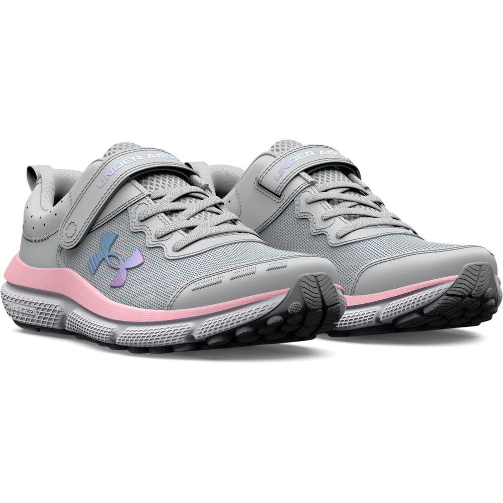 Under Armour Assert 10 AC Preschool Girls' "Halo Grey/Pink Sugar" Running Shoe