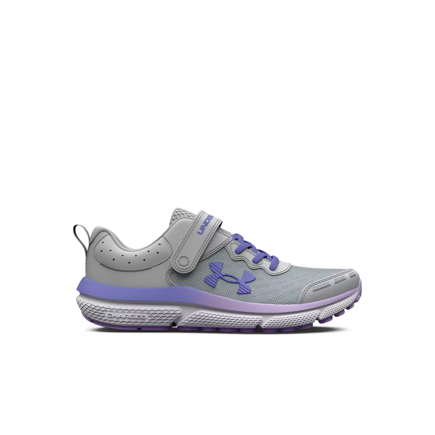 Under Armour Assert 10 AC "Mod Grey/Nebula Purple" Preschool Girls' Running Shoe - GREY/PURPLE