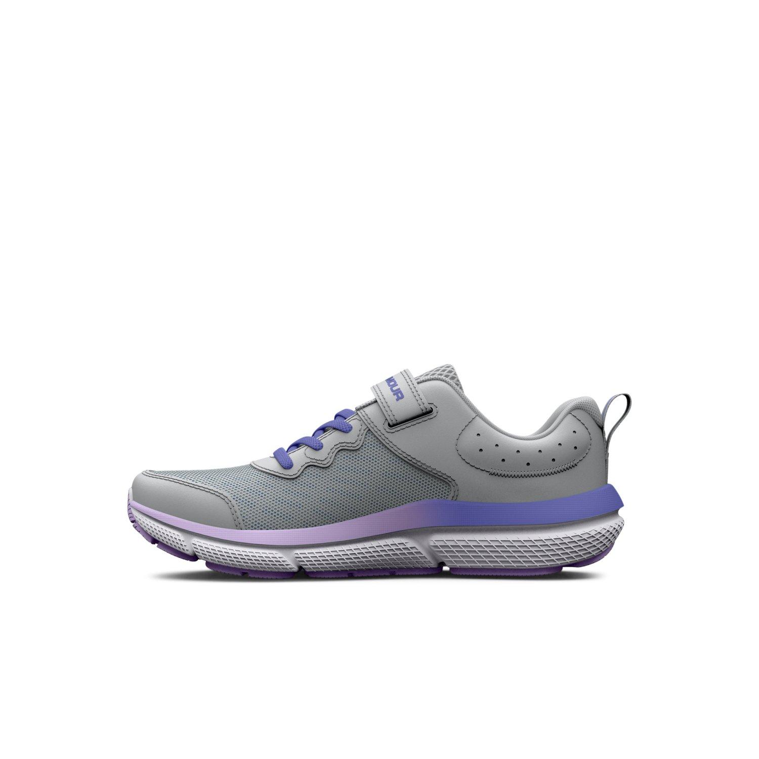 Under Armour Assert 10 AC Preschool Girls' "Mod Grey/Nebula Purple" Running Shoe