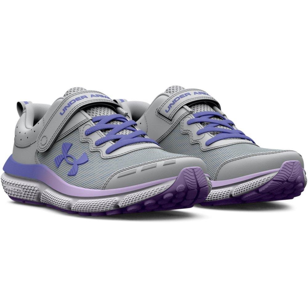Under Armour Assert 10 AC Preschool Girls' "Mod Grey/Nebula Purple" Running Shoe