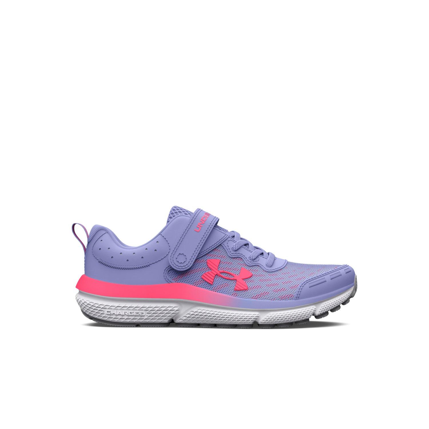 Under Armour Assert 10 AC "Purple Ice/Halo Grey/Pink Shock" Preschool Girls' Running Shoe - PURPLE/GREY/PINK Thumbnail View 1