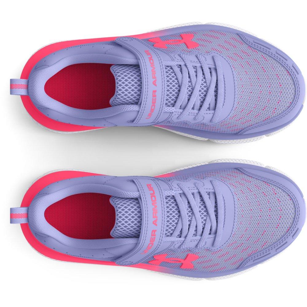 Under Armour Assert 10 AC "Purple Ice/Halo Grey/Pink Shock" Preschool Girls' Running Shoe - PURPLE/GREY/PINK Thumbnail View 4