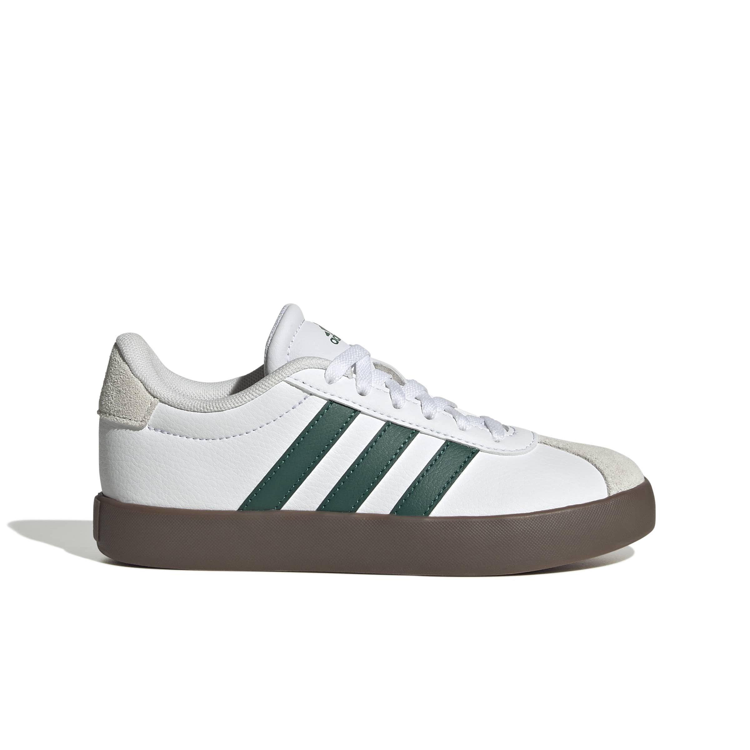 adidas VL Court 3.0 "Ftwr White/Collegiate Green/Gum 5" Grade School Boys' Shoe - WHITE/GREEN/GUM